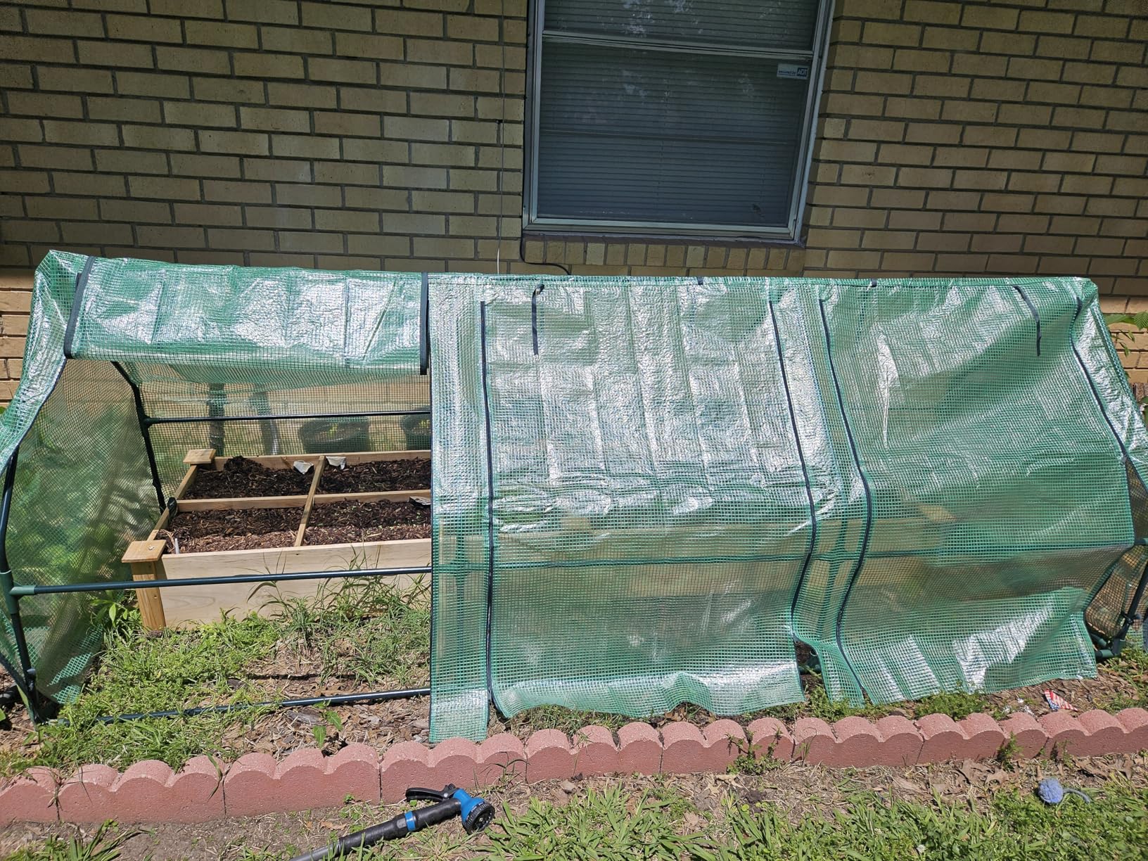 Outsunny 9' x 3' x 3' Mini Greenhouse with Zippered Doors & Roll-up Windows, Portable Plant Hot House with PE Cover, Water Resistant, UV Protected for Outdoor Flowers, Vegetables customer photo 1