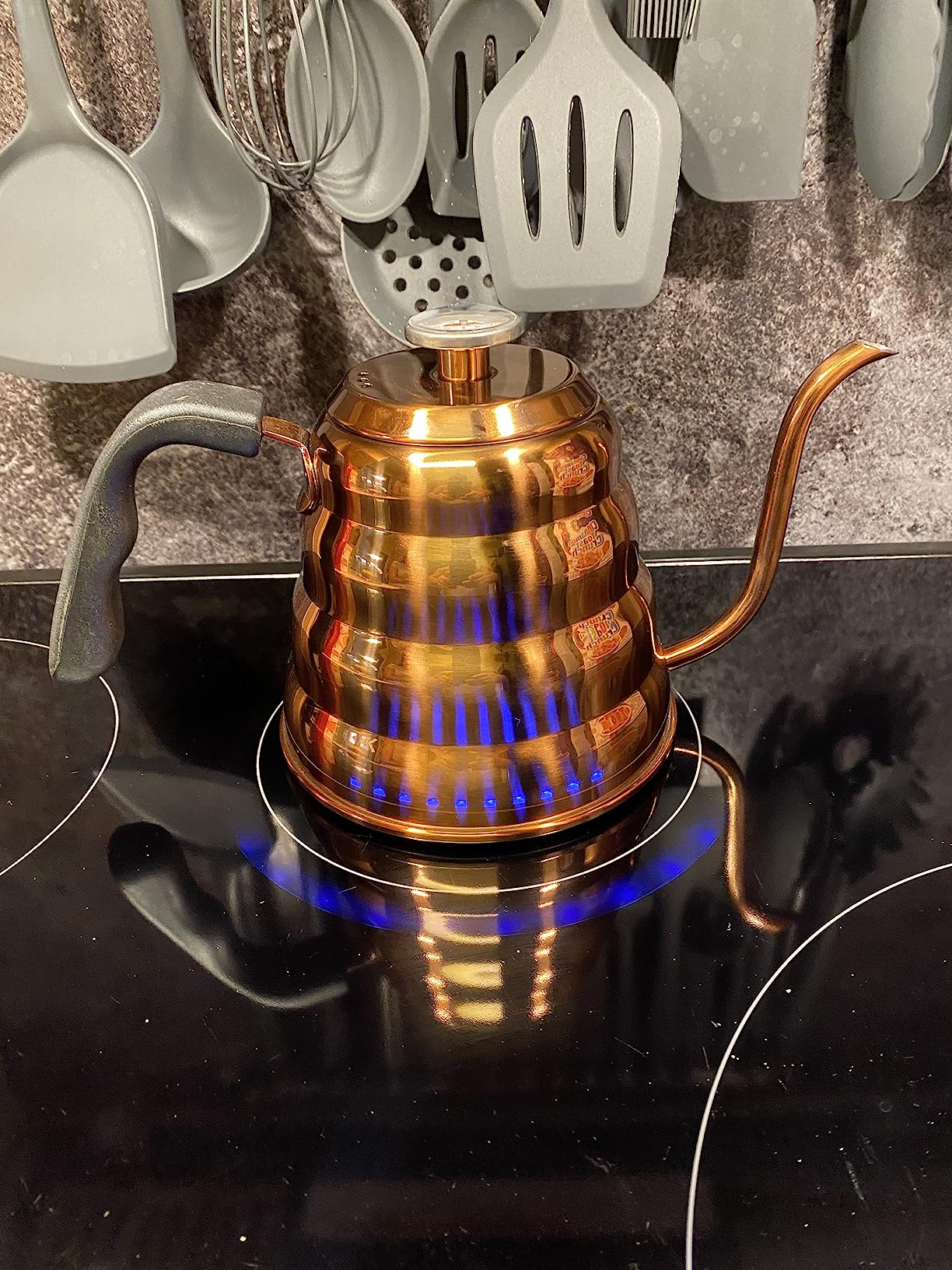 Barista Warrior Gooseneck Kettle, 1.2L Pour Over Kettle, Silver customer photo 2