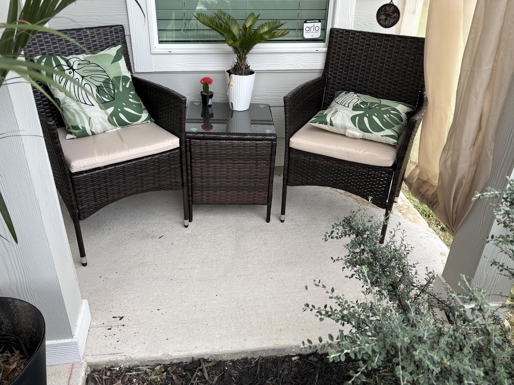 Devoko 3 Piece Patio Furniture Set Outdoor Wicker Conversation (Brown) customer photo 2