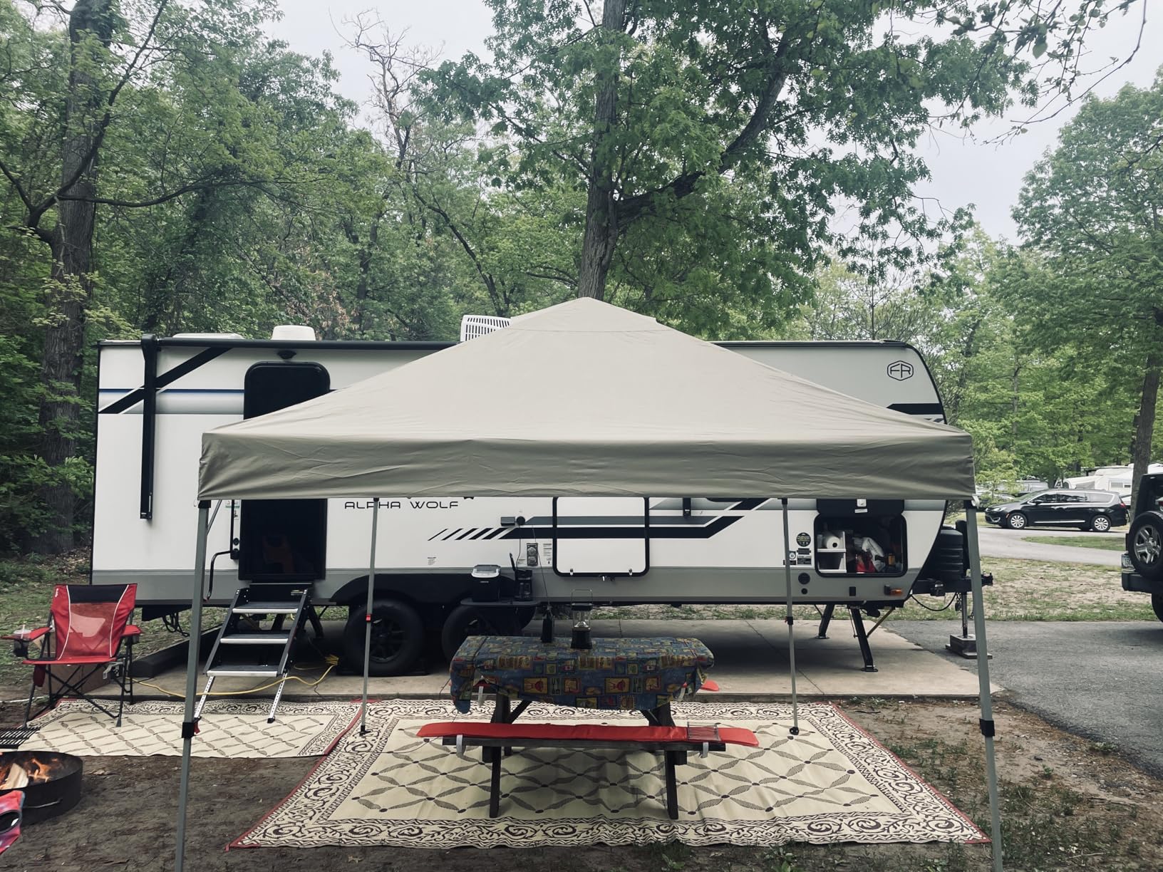 CROWN SHADES 10x10 Pop Up Canopy Tent with One Push Setup, Grid White customer photo 1