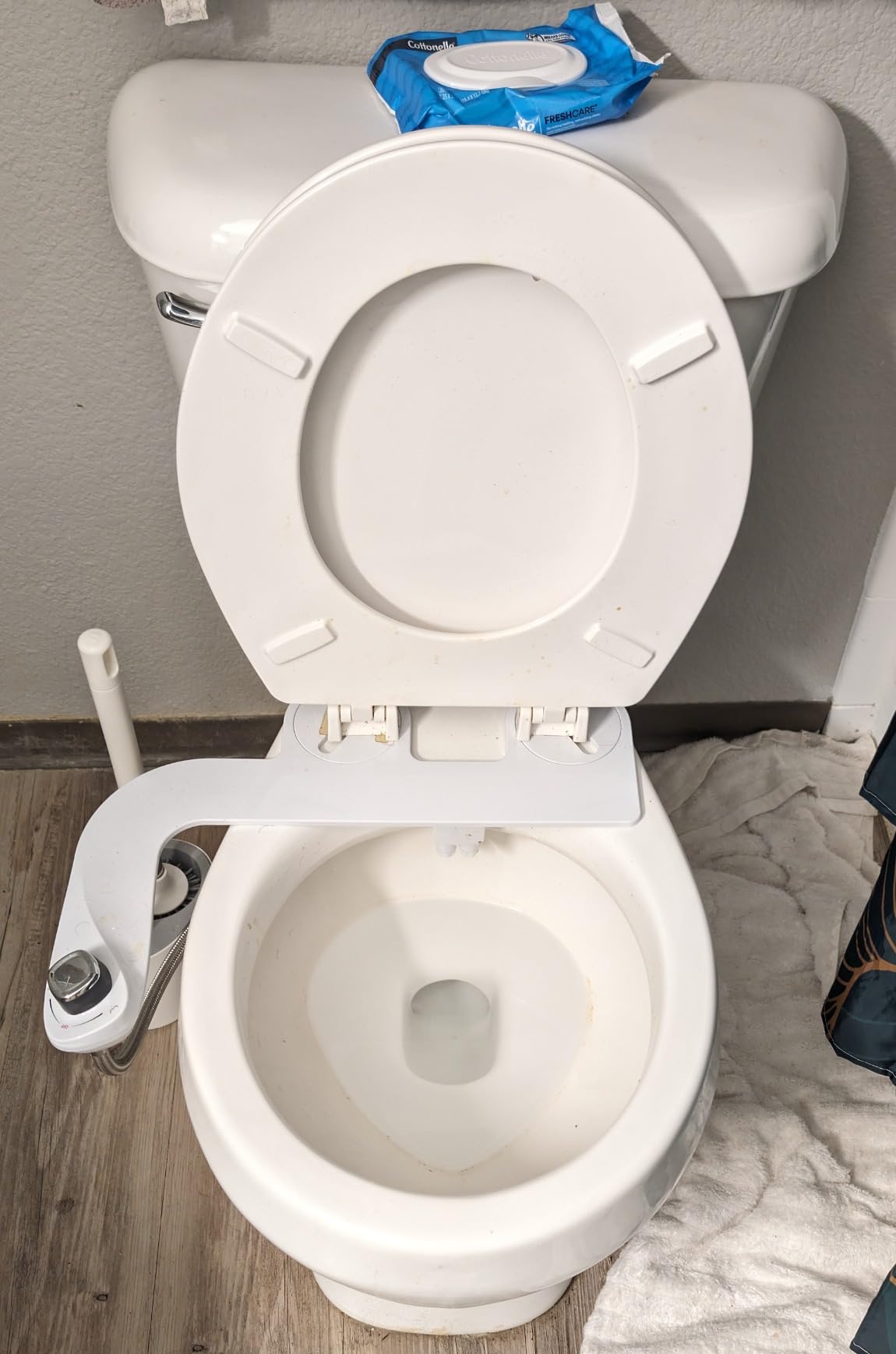 Bio Bidet SlimEdge Bidet Attachment for Toilet, Non Electric, Dual Nozzles for Front and Rear Cold Water Wash, Adjustable Water Pressure, White customer photo 2