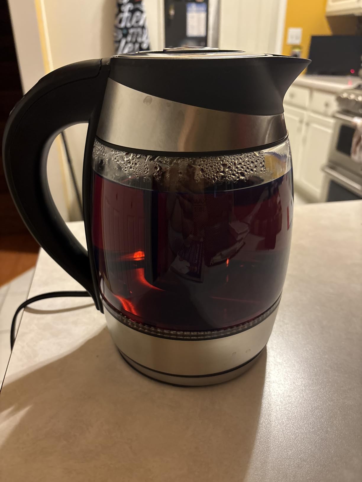 Chefman Electric Kettle with Temperature Control, 5 Presets LED Indicator Lights, Removable Tea Infuser, Glass Tea Kettle & Hot Water Boiler, 360° Swivel Base, BPA Free, Stainless Steel, 1.8 Liters customer photo 2