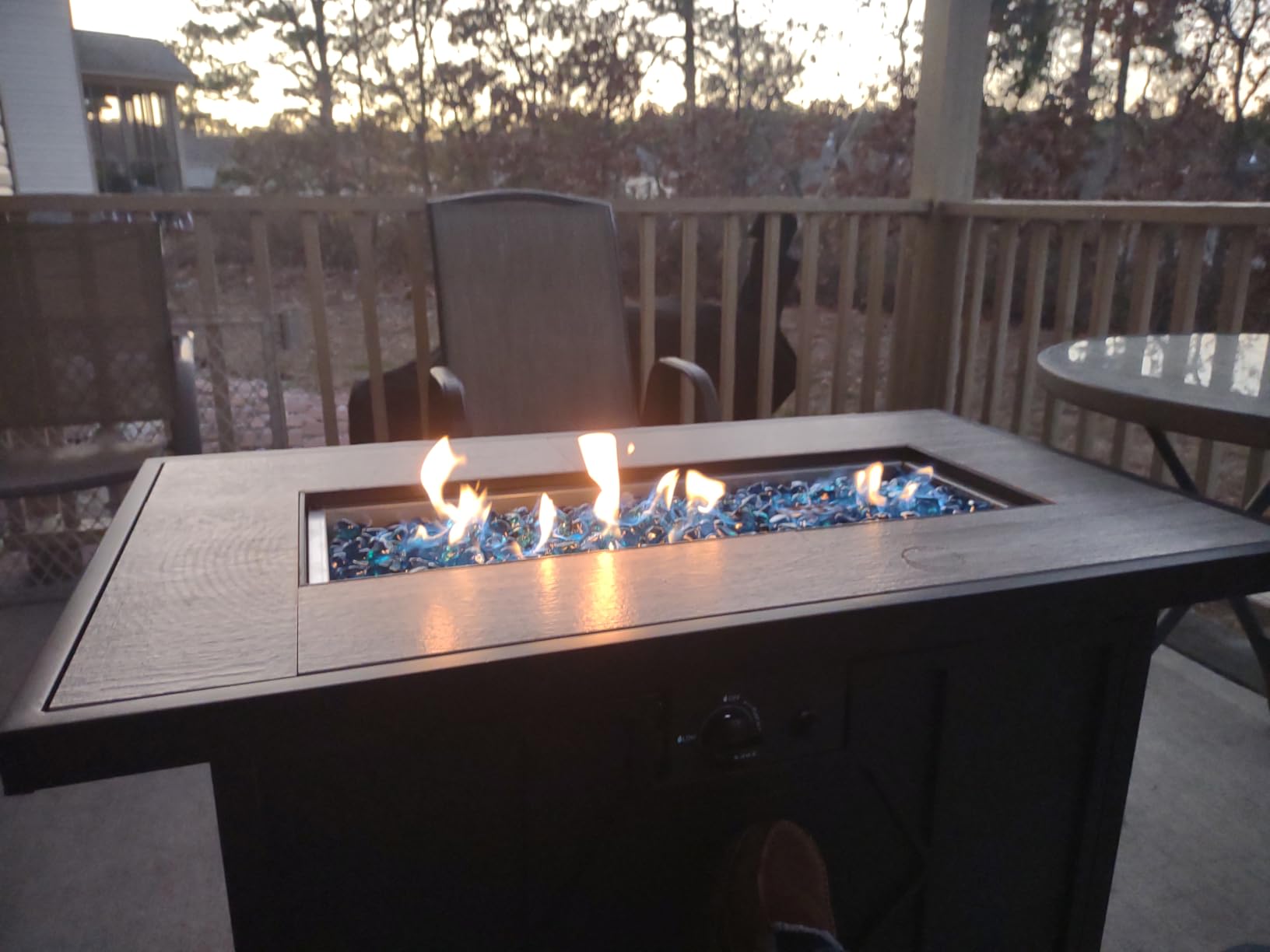 42 inch Propane Fire Pit Patio Outdoor Fire Pit Table Large Rectangular customer photo 2
