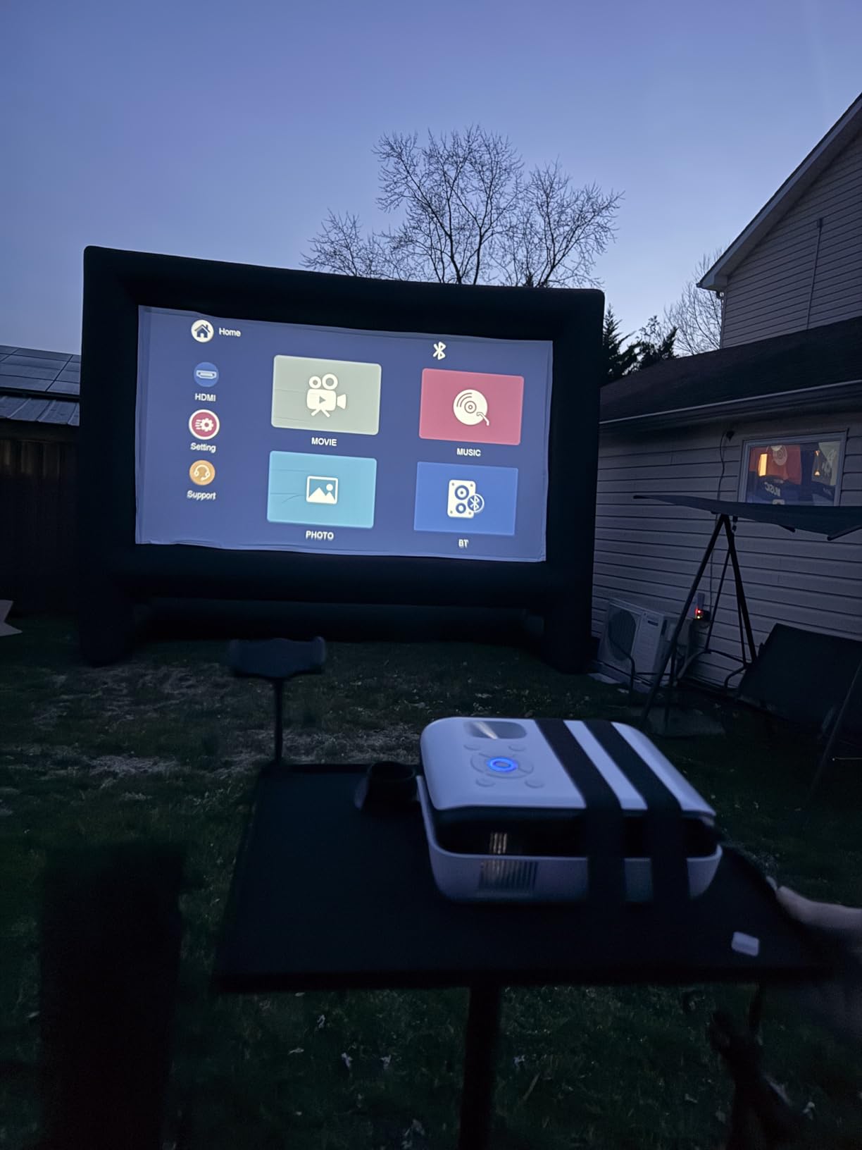 XHYCPY 16ft Inflatable Movie Screen Outdoor Projector Screen with Air Blower Storage Bag - Front/Rear Projection, Easy Set Up Blow Up Screen for Backyard Movie Night, Theme Parties, Celebrations customer photo 2