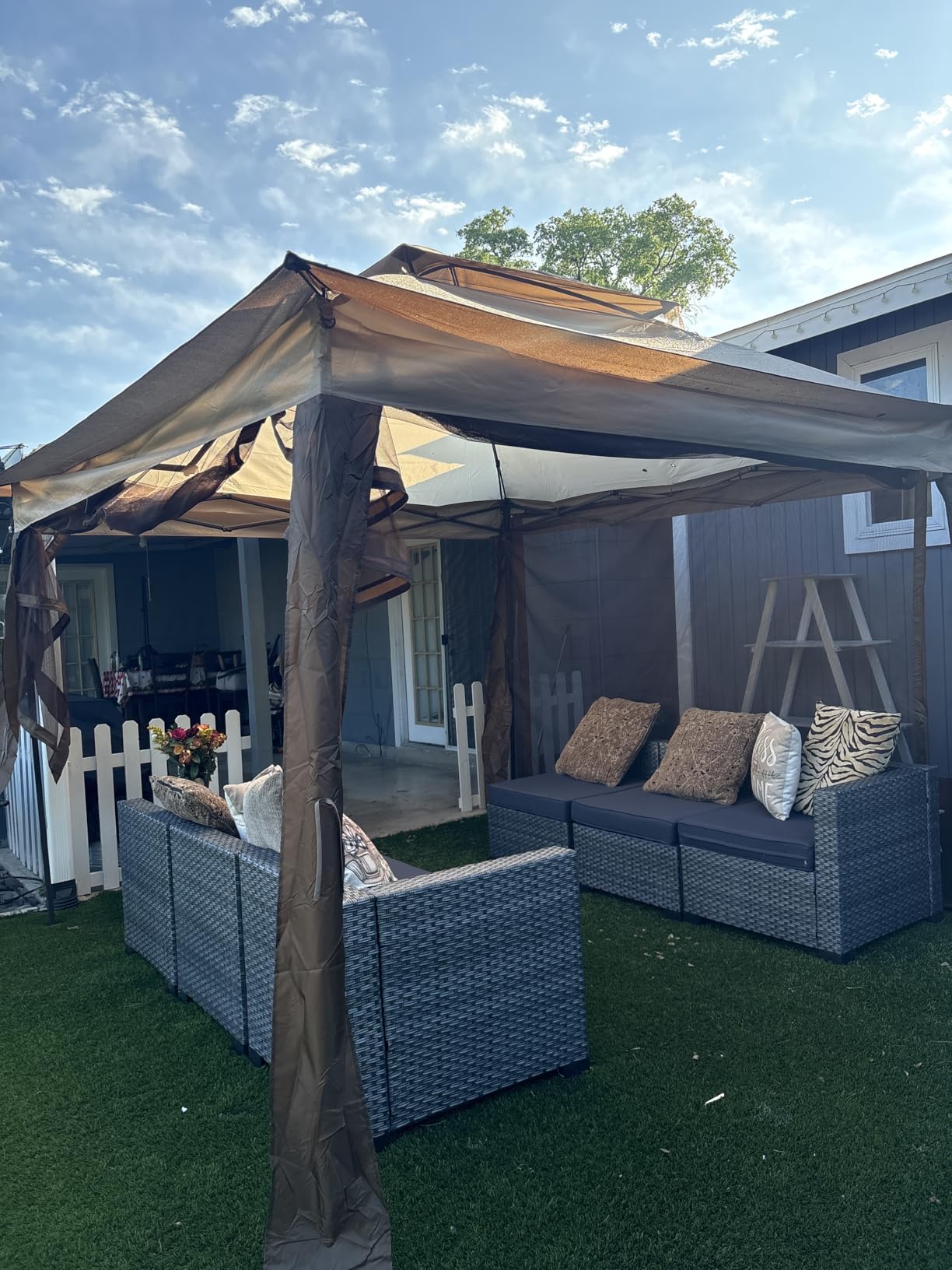 COOS BAY 11x11 Pop Up Gazebo with Netting, Canopy Tent, Beige customer photo 1