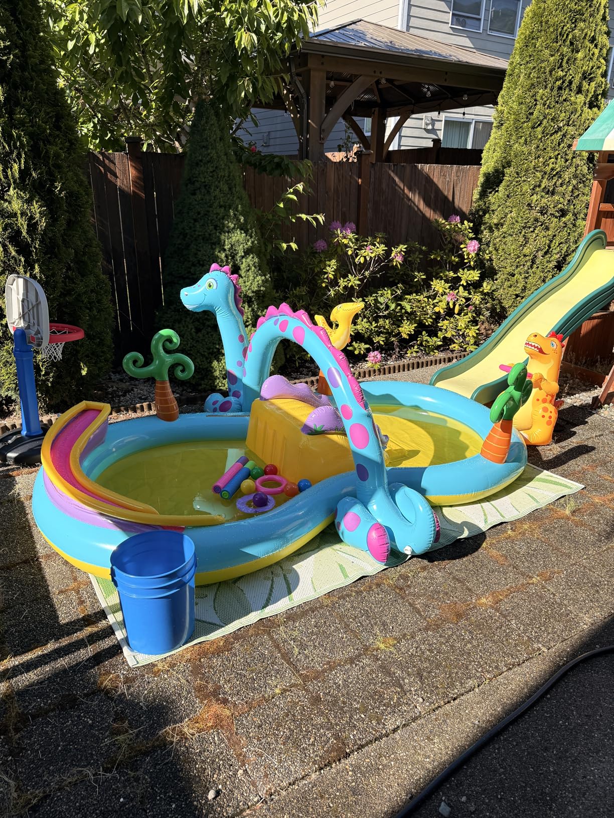 Intex 57183EP 101 Inch Swim Center Shootin' Hoops Inflatable Family Swimming Pool, Blue customer photo 2