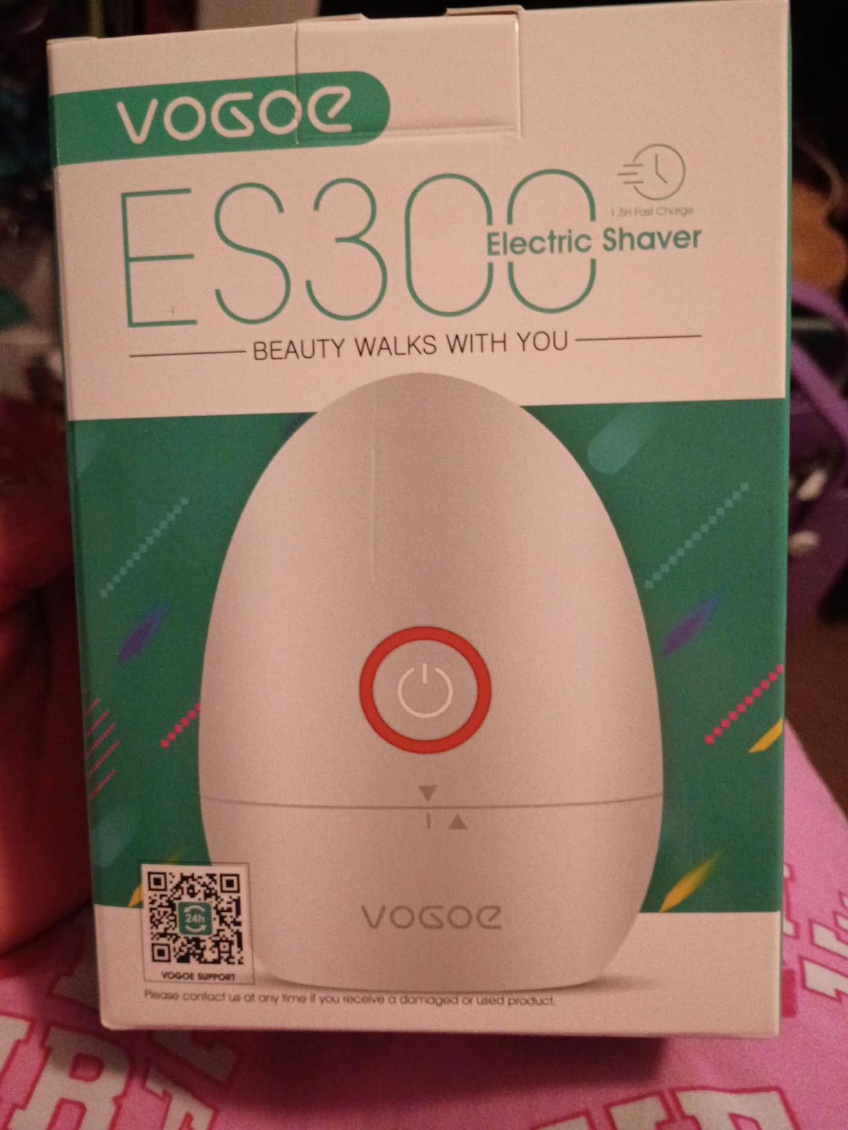 VOGOE Electric Shaver for Women 3D Floating Blade Rotary Razor Hair Remover for Arms, Legs and Underarms Rechargeable Portable and Safe Wet and Dry Use ES300 customer photo 1