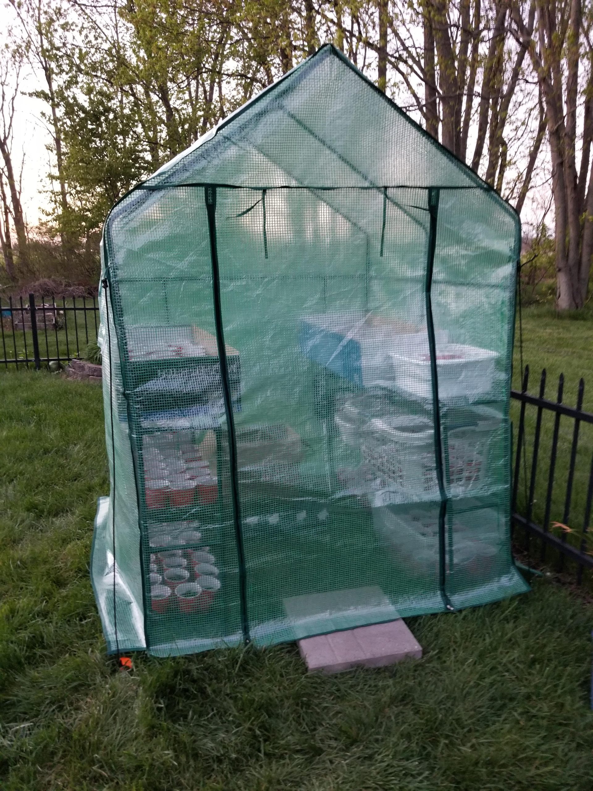 VIVOSUN 57x57x77 Inch Mini Walk in Green House with Window and Anchor, Plant Garden Hot House 2 Tiers 8 Shelves, 4.7 x 4.7 x 6.4 FT customer photo 2