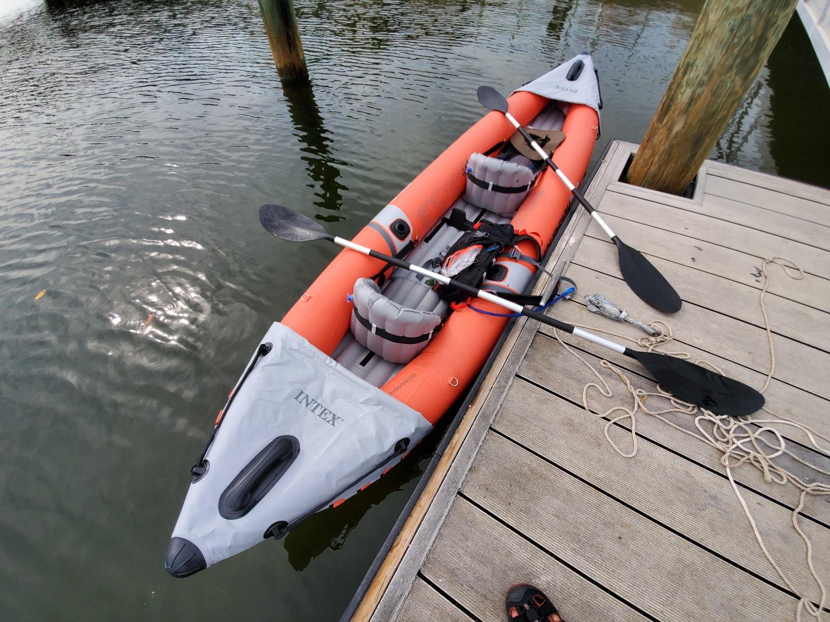 INTEX 68303EP Excursion Pro K1 Inflatable Kayak Set: Includes Deluxe 86in Kayak Paddles and High-Output Pump - SuperTough PVC - Adjustable Bucket Seat - 1-Person - 220lb Weight Capacity customer photo 2