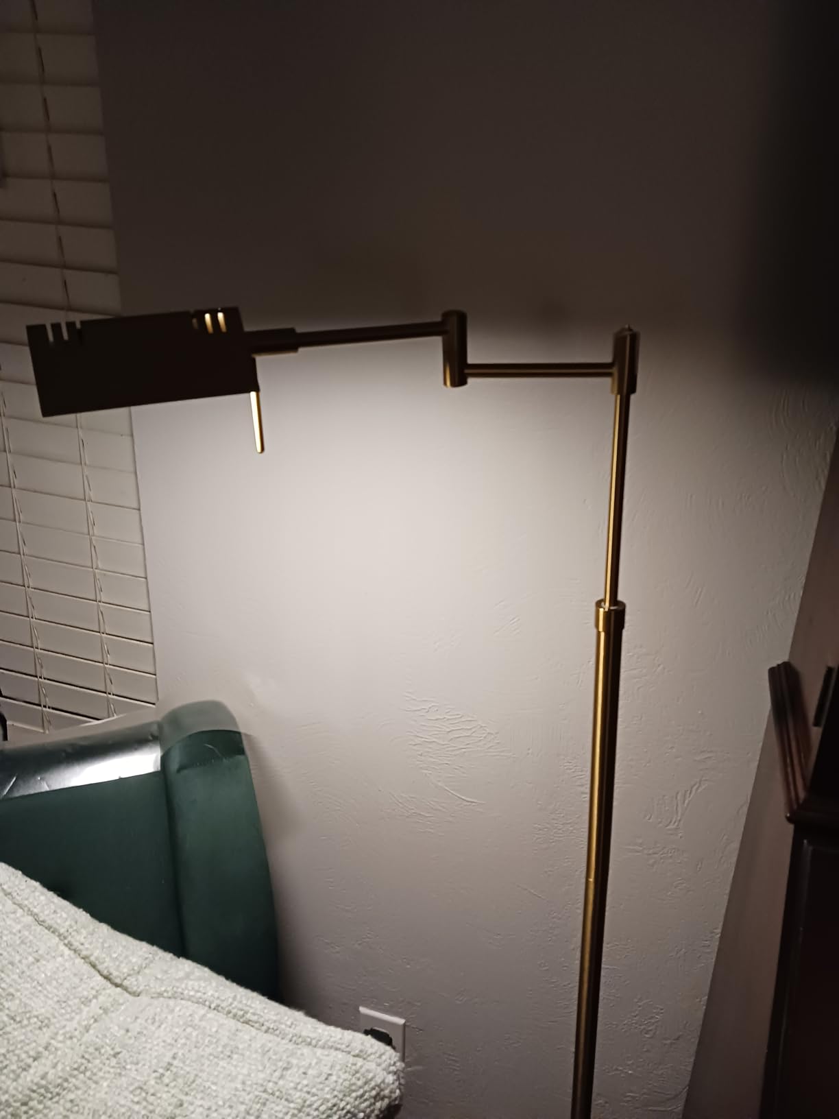 O'Bright Dimmable LED Pharmacy Floor Lamp, 12W LED, Full Range Dimming, 360 Degree Swing Arms, Adjustable Heights, Standing Lamp for Reading, Sewing, and Craft, ETL Listed, Antique Brass (Gold) customer photo 2