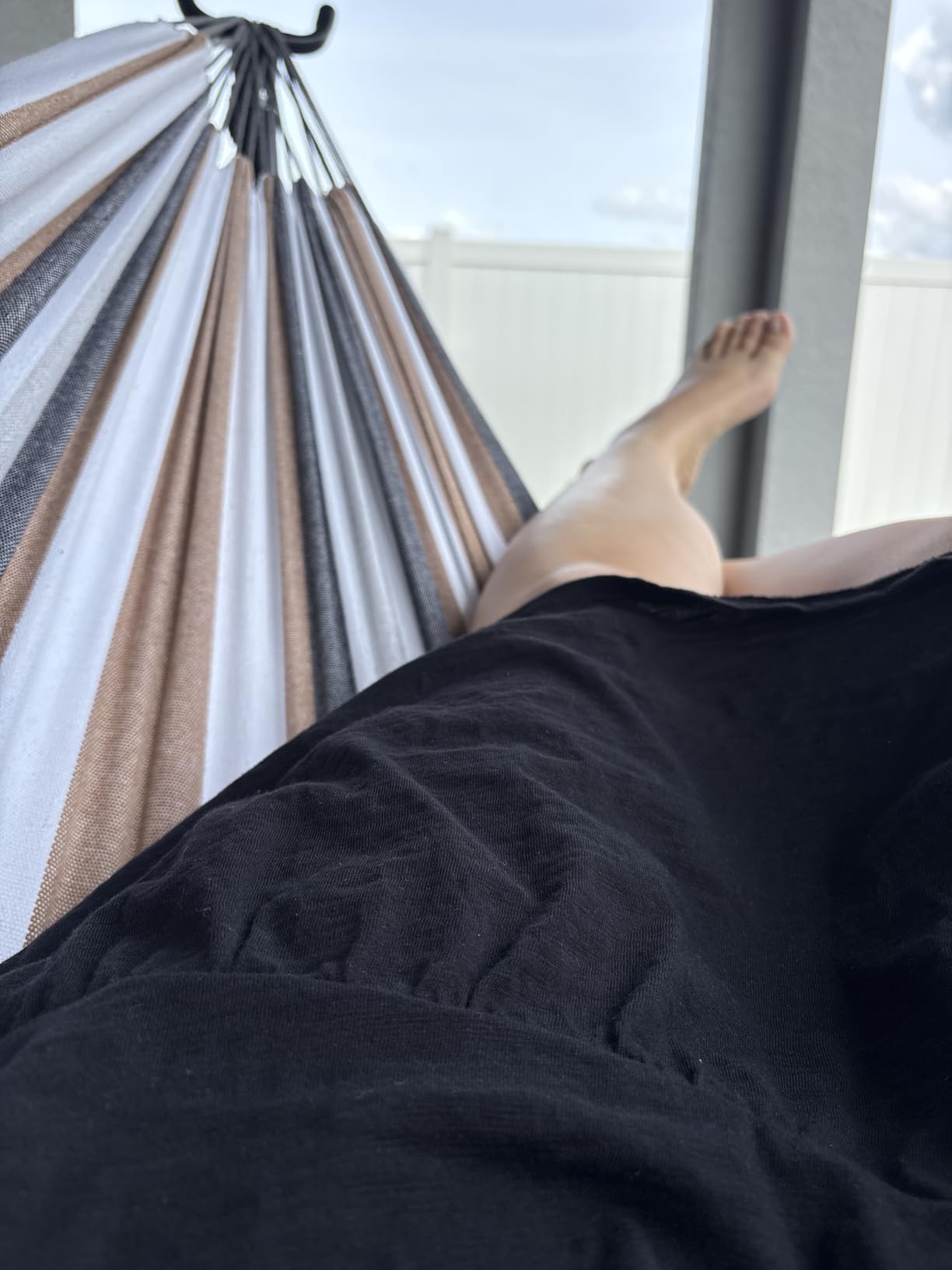 PNAEUT Double Hammock with Stand for Outside, Heavy-Duty, Portable (Coffee) customer photo 1