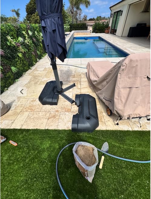 PURPLE LEAF Cantilever Umbrella 9' x 11.5' Rectangle 360° Rotation Beige customer photo 2