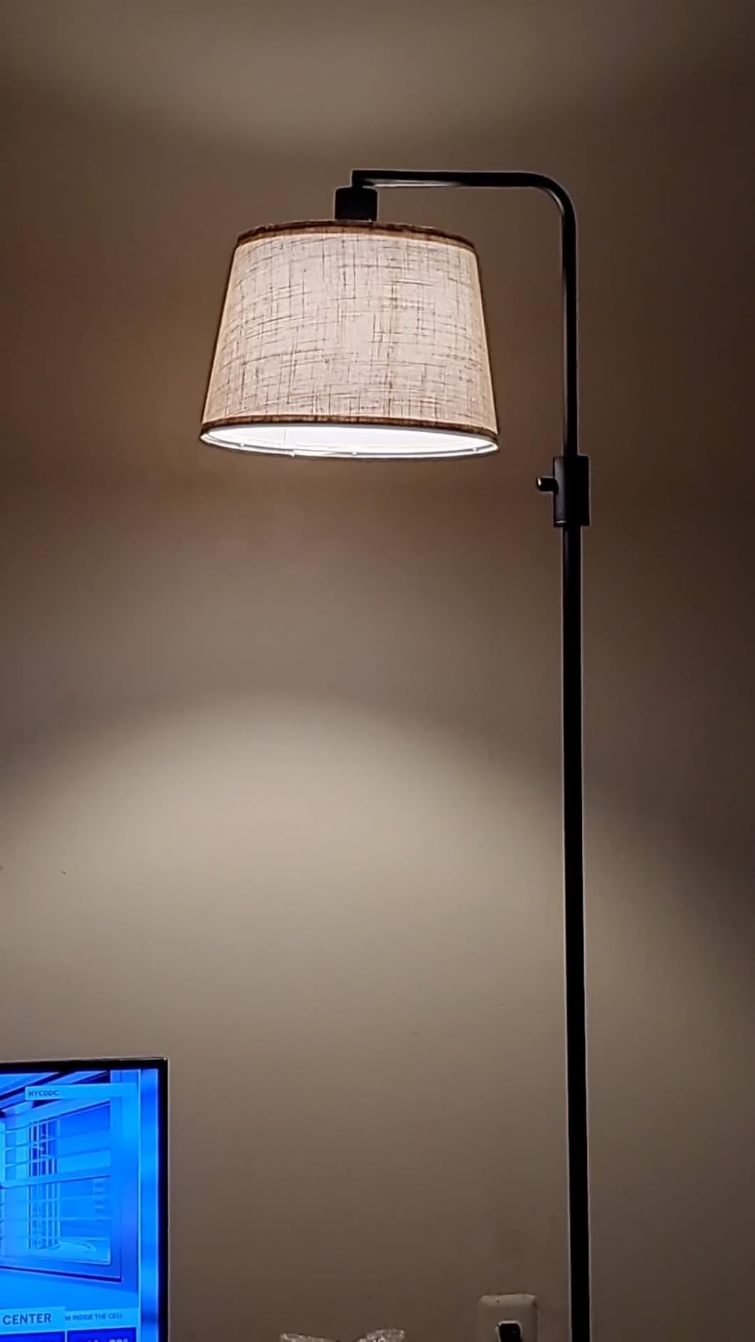 Upgraded Dimmable Floor Lamp, 1000 Lumens LED Edison Bulb Included, Arc Floor Lamps for Living Room Modern Standing Lamp with Linen Shade, Tall Lamp for Bedroom Office Dining Room- Black customer photo 2