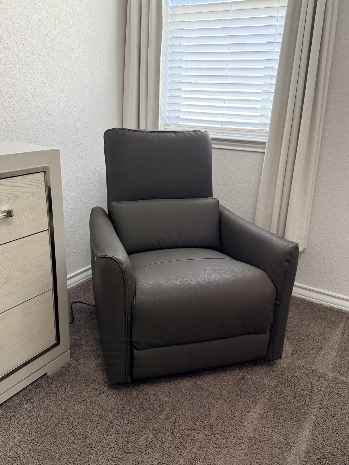 CHITA Power Swivel Glider Recliner Chair, Nursery Glider, Medium, Dove Grey | FSC Certified Upholstery Rocking Chair, Lumbar Support, Reclining Chair for Living Room / Nursery customer photo 2