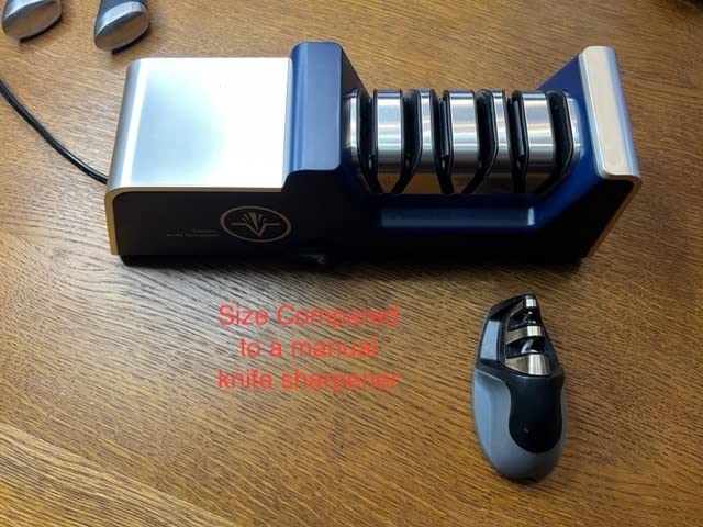 Homly Professional Electric Knife Sharpeners for Kitchen Knives with Diamond Abrasives and Precision Angle Guides, Multifunctional 3-Stage Slots, Applicable to Straight Knife and Ceramic Knife customer photo 2