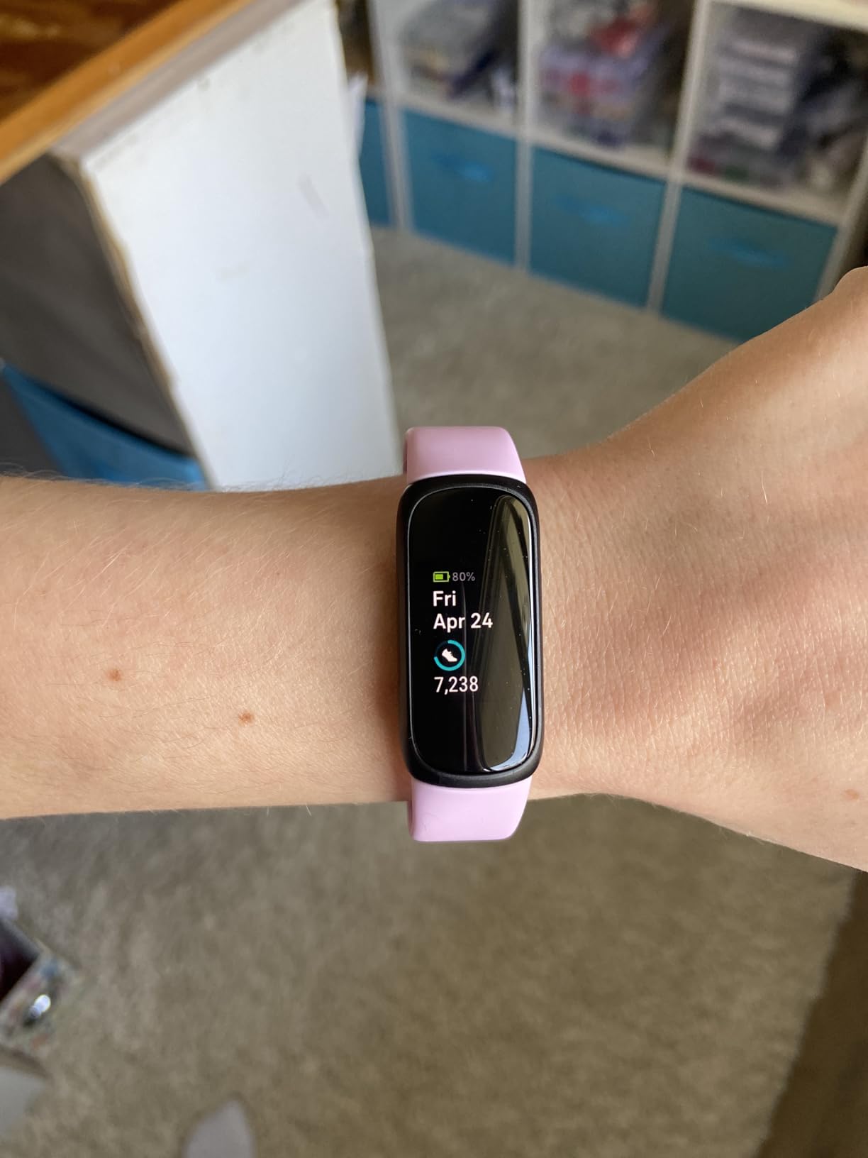 Fitbit Inspire 3 Fitness Tracker - Advanced Health Insights with Stress Management, Workout Intensity & Sleep Tracking, 24/7 Heart Rate, Includes Small and Large Classic Bands (Lilac Bliss/Black) customer photo 1
