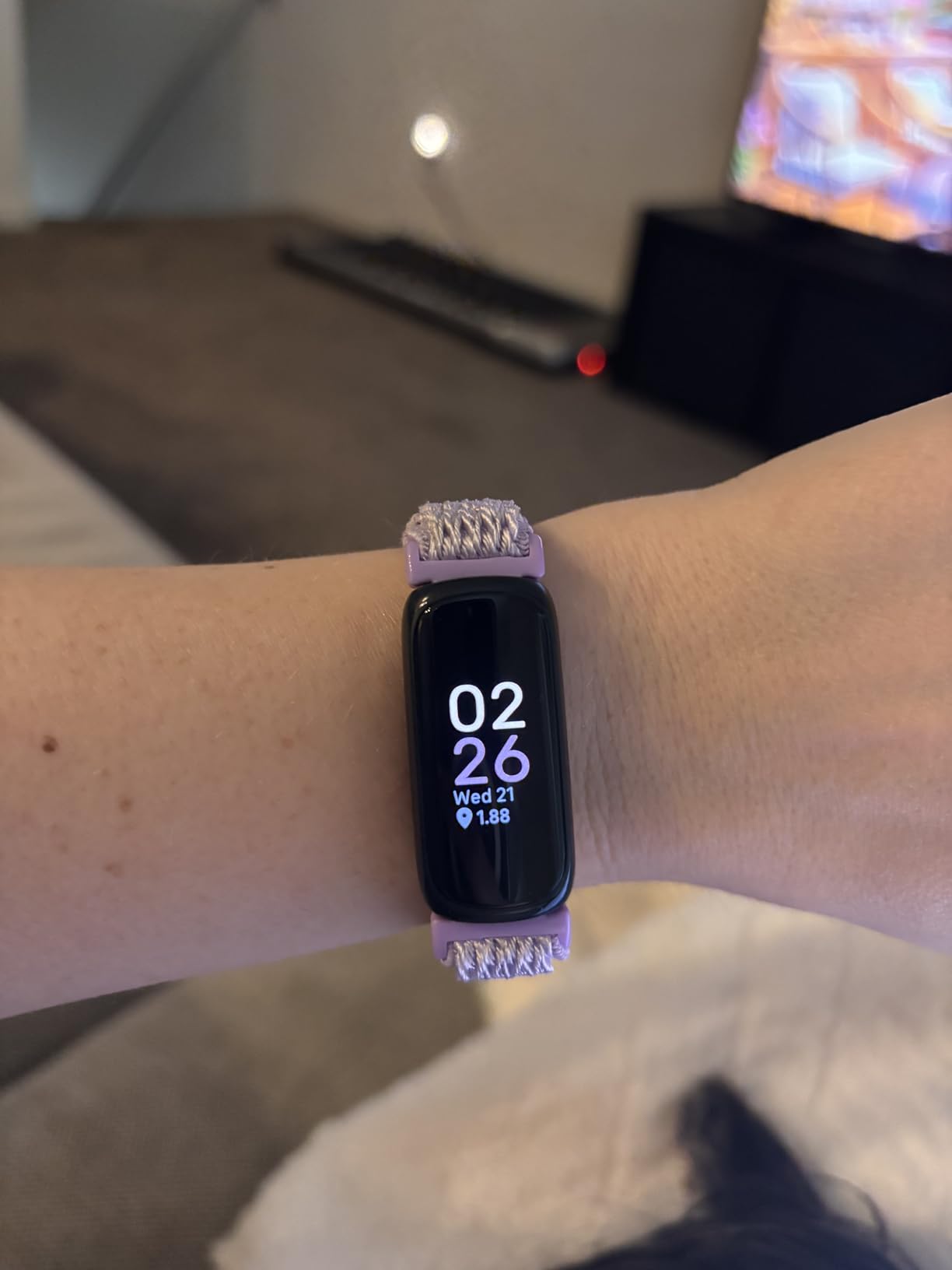 Fitbit Inspire 3 Fitness Tracker - Advanced Health Insights with Stress Management, Workout Intensity & Sleep Tracking, 24/7 Heart Rate, Includes Small and Large Classic Bands (Lilac Bliss/Black) customer photo 2