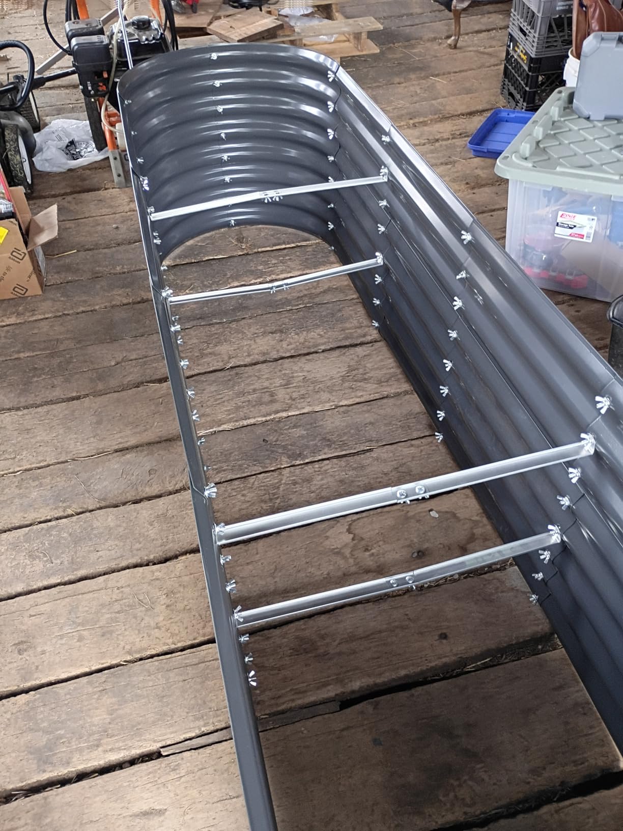 Best Choice Products 8x2x2ft Metal Raised Garden Bed, Oval Outdoor Deep Root Planter Box for Vegetables, Herbs w/ 4 Support Bars, 215 Gal Capacity - Charcoal customer photo 2