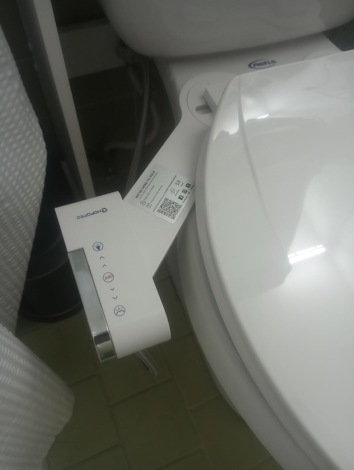 HOPOPRO Bidet Attachment for Toilet, Non-Electric Bidet Ultra-Slim Dual Nozzle (Feminine/Rear Wash), Cold Water Bidets Sprayer for Existing Toilets with Adjustable Pressure Control 1-Min Install customer photo 2