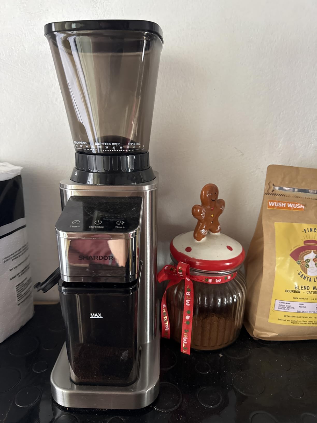 SHARDOR Conical Burr Coffee Bean Grinder, Anti-Static, 48 Settings, Silver customer photo 1