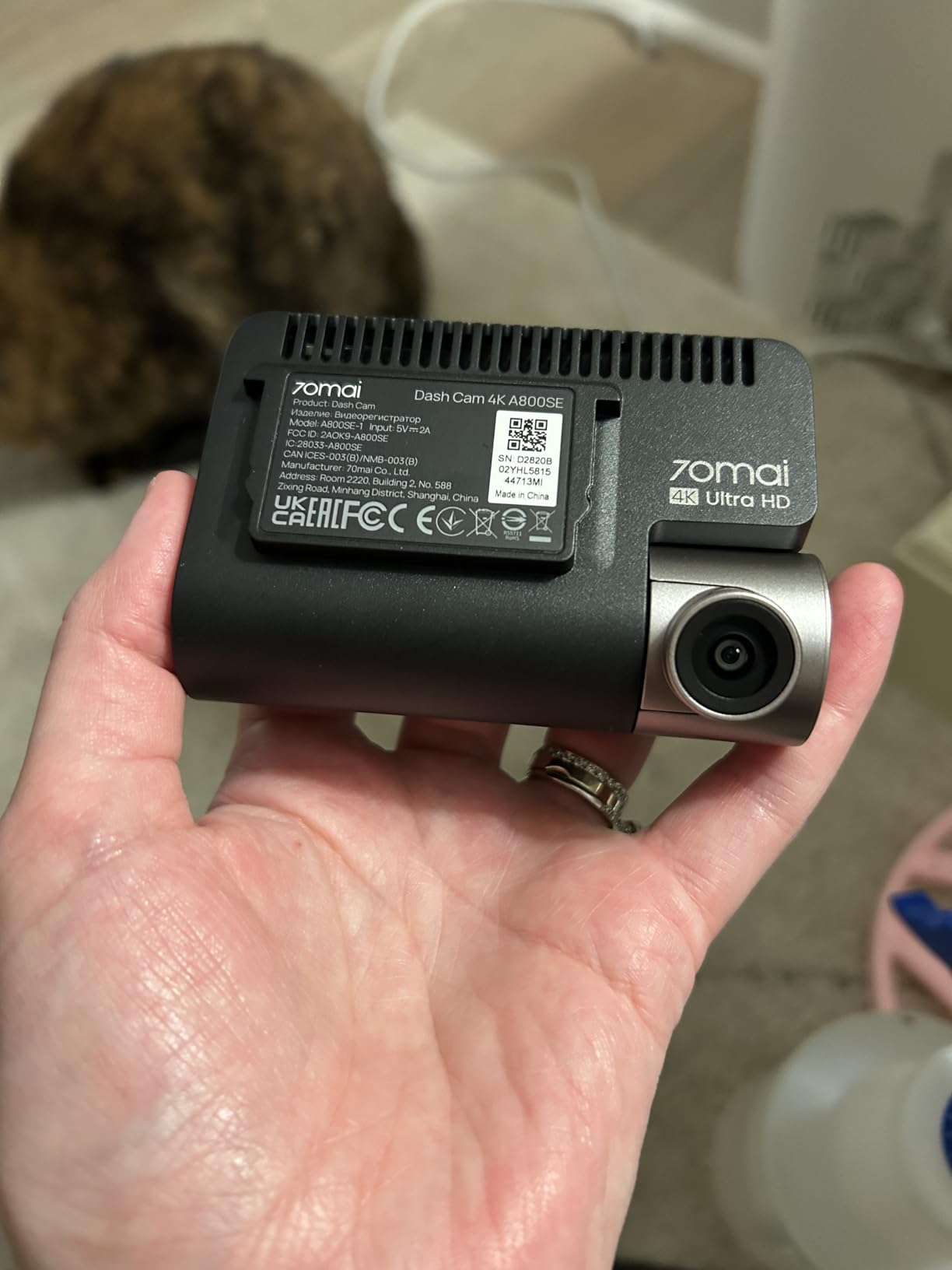 70mai 4K Dash Cam Front and Rear, Built in Wi-Fi 6 & GPS Car Camera, Super Night Vision, ADAS, 3'' IPS Screen, 24H Parking Mode, Time-Lapse, Loop Recording, with 128GB Card (A800SE) customer photo 1