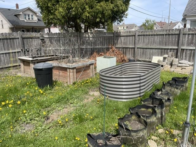 ANLEOLIFE 8x4x2ft Galvanized Raised Garden Bed Kit, Oval Metal Deep Root Planters for Outdoor Plants Vegetables Flowers Herb, 478 Gallon Capacity - Quartz Grey customer photo 1