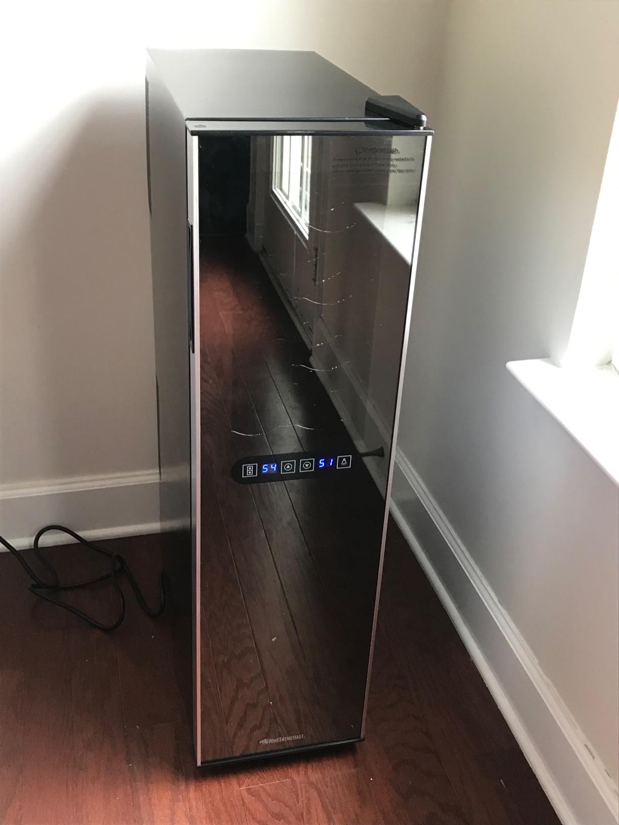 Wine Enthusiast 18-Bottle Slimline Dual Zone Wine Cooler - Energy Efficient Freestanding Wine Refrigerator - Upright Bottle Storage, Adjustable Thermostat, Digital Touchscreen (20.5 x 10.7 x 36.8) customer photo 2