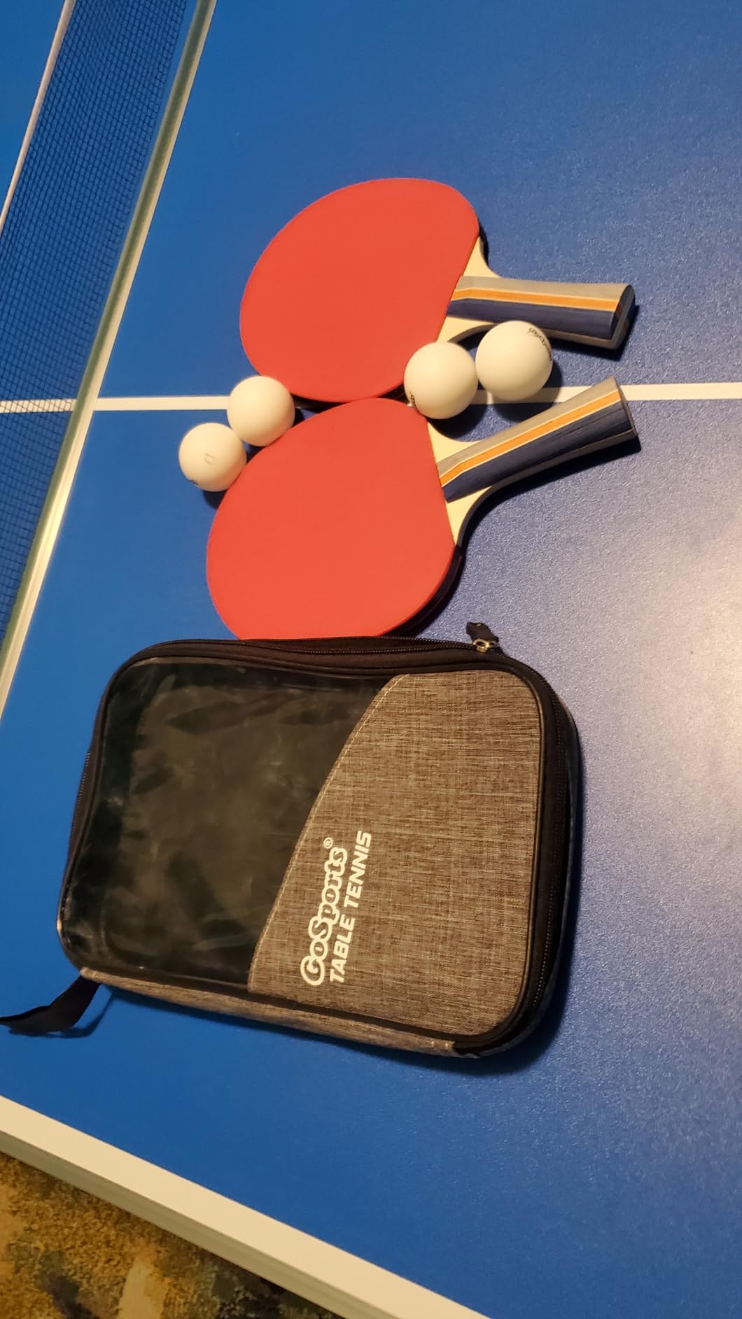 GoSports 6 x 3 ft Mid-Size Table Tennis Table Set with Adjustable Height - Green or Blue customer photo 2
