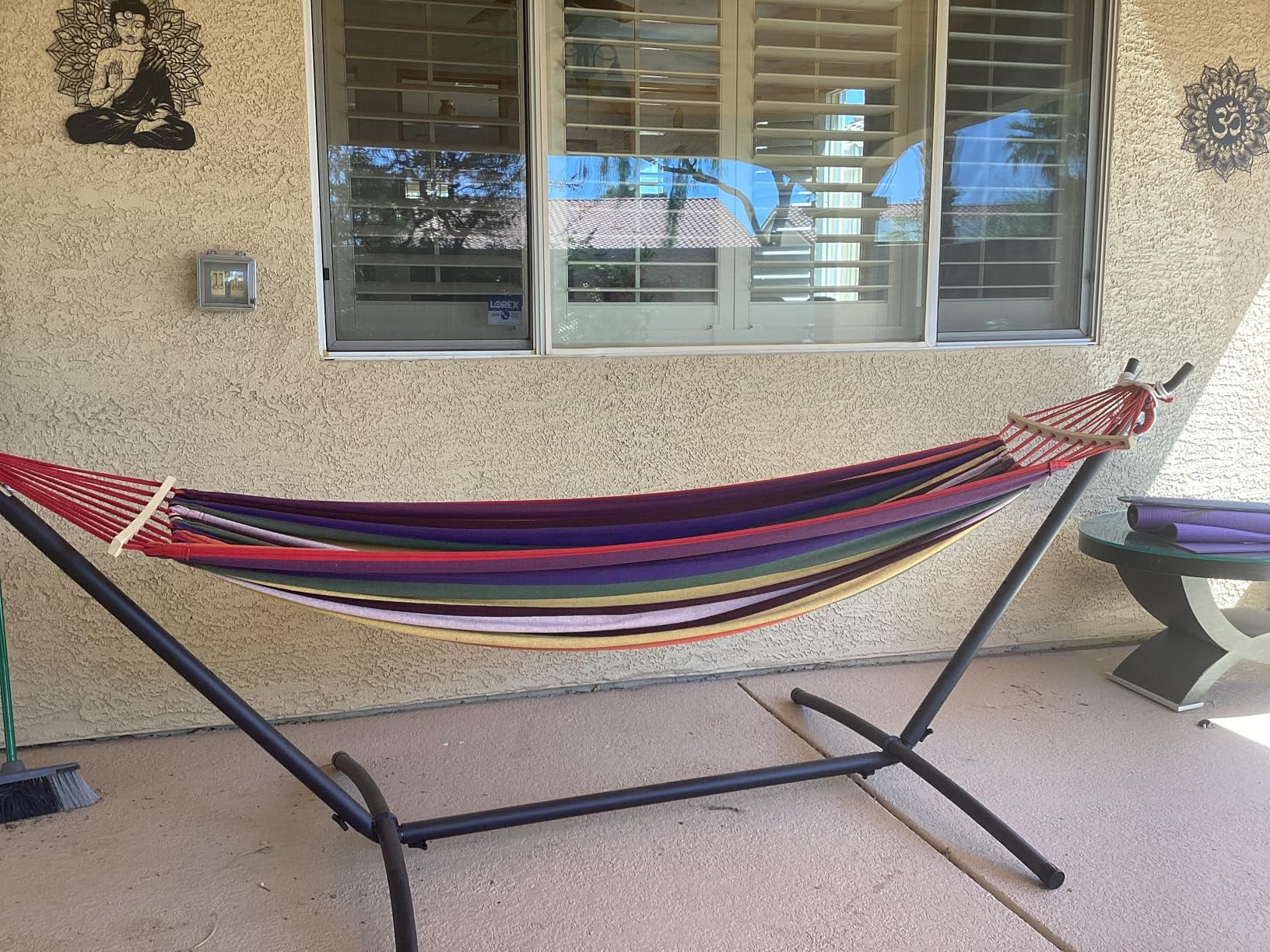 Everyfun Double Hammock with Stand for 2 Person, 600 lb Capacity, Rainbow, Free Standing Hammock with Steel Stand customer photo 1