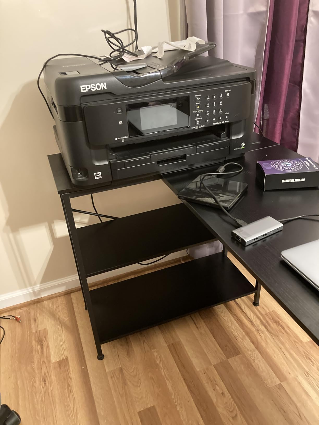 Huuger L Shaped Office Desk with Power Outlets & 3 Drawers customer photo 1
