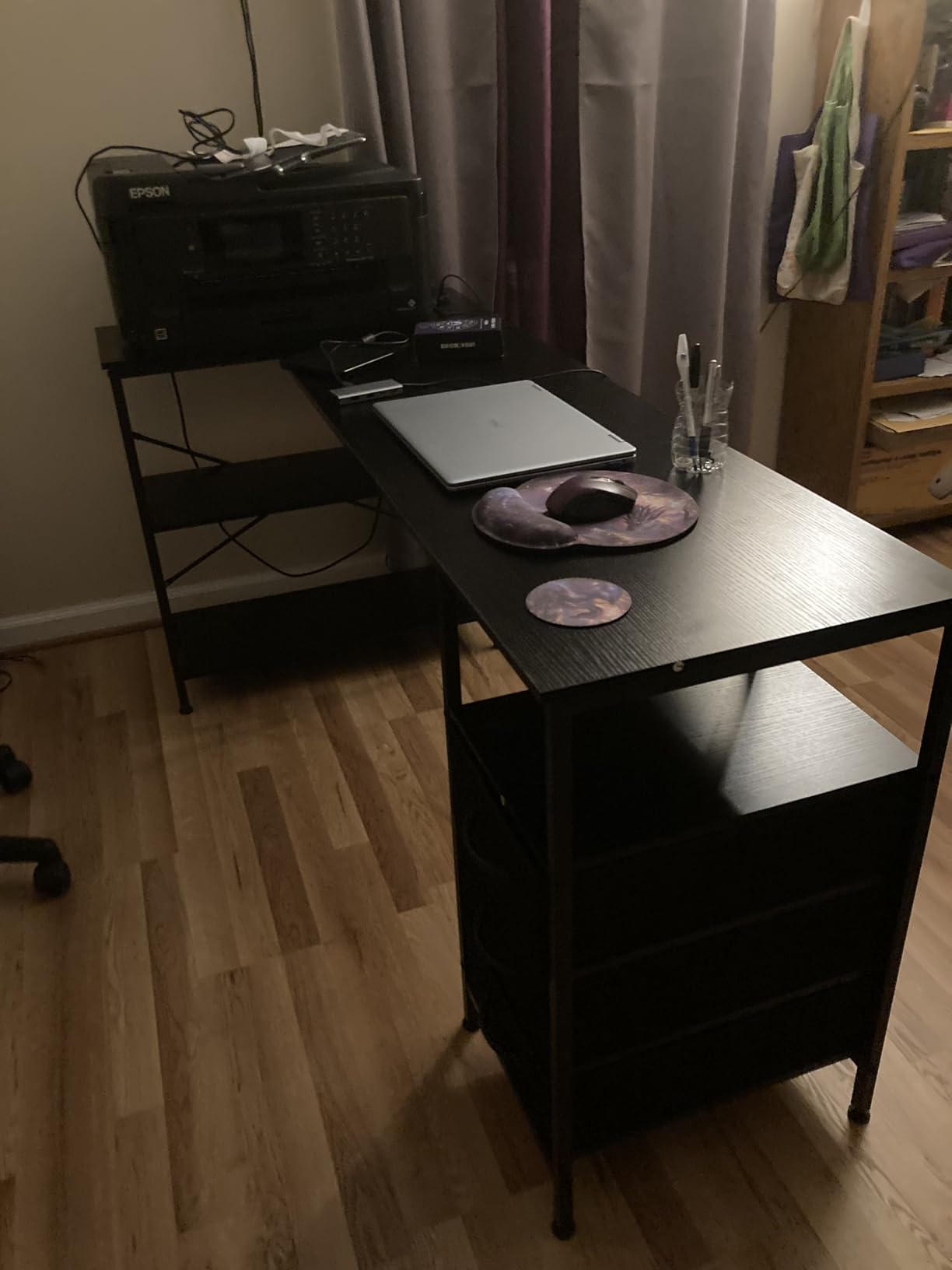 Huuger L Shaped Office Desk with Power Outlets & 3 Drawers customer photo 2