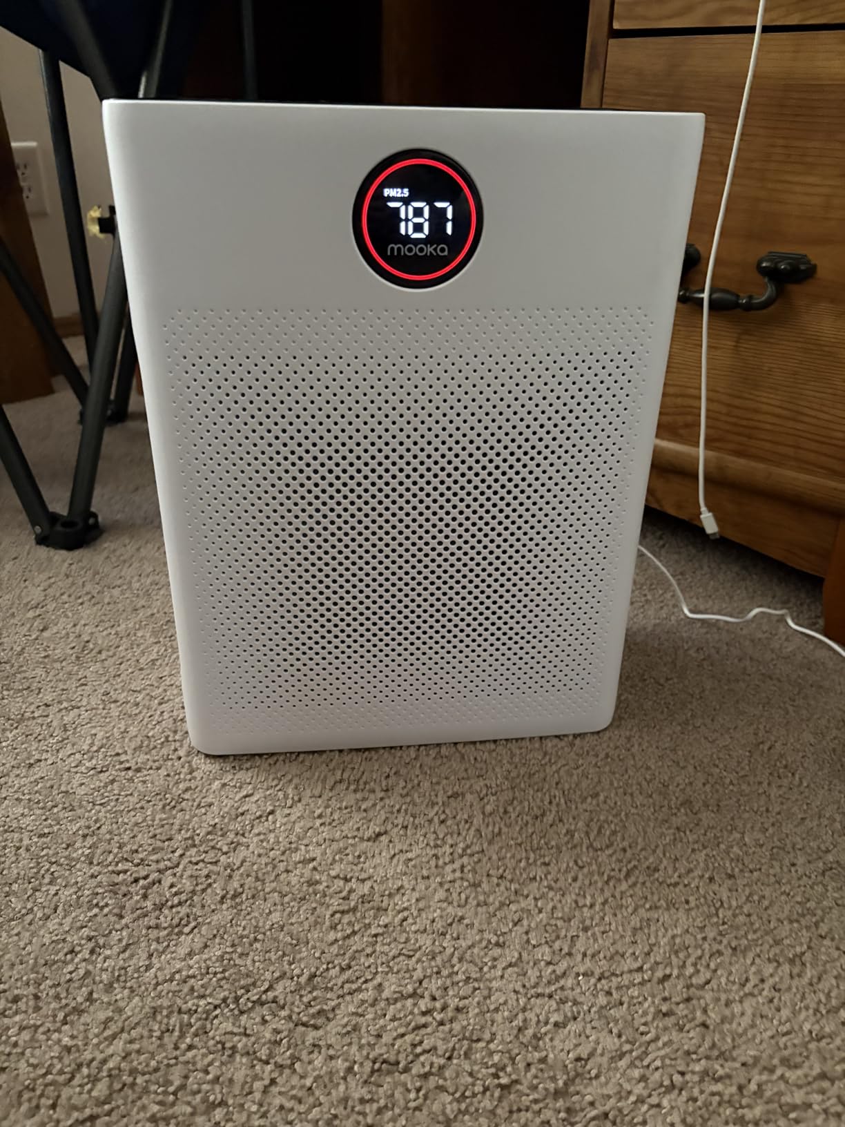 Air Purifiers for Home Large Room up to 2200sq.ft, MOOKA Air purifier for Home Pets with Washable Filter, PM 2.5 Display Air Quality Sensor Air Cleaner for Bedroom, Dorm room, Pets, Office PR1 (White) customer photo 1