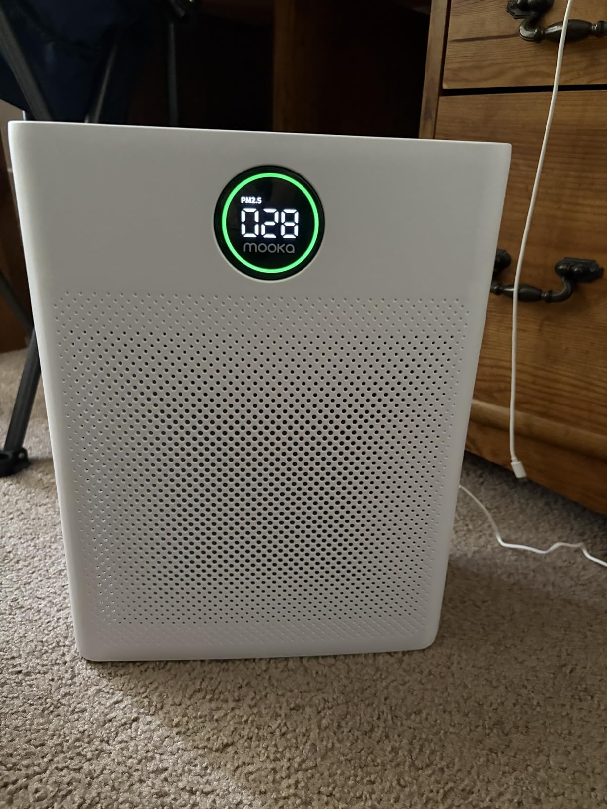 Air Purifiers for Home Large Room up to 2200sq.ft, MOOKA Air purifier for Home Pets with Washable Filter, PM 2.5 Display Air Quality Sensor Air Cleaner for Bedroom, Dorm room, Pets, Office PR1 (White) customer photo 2
