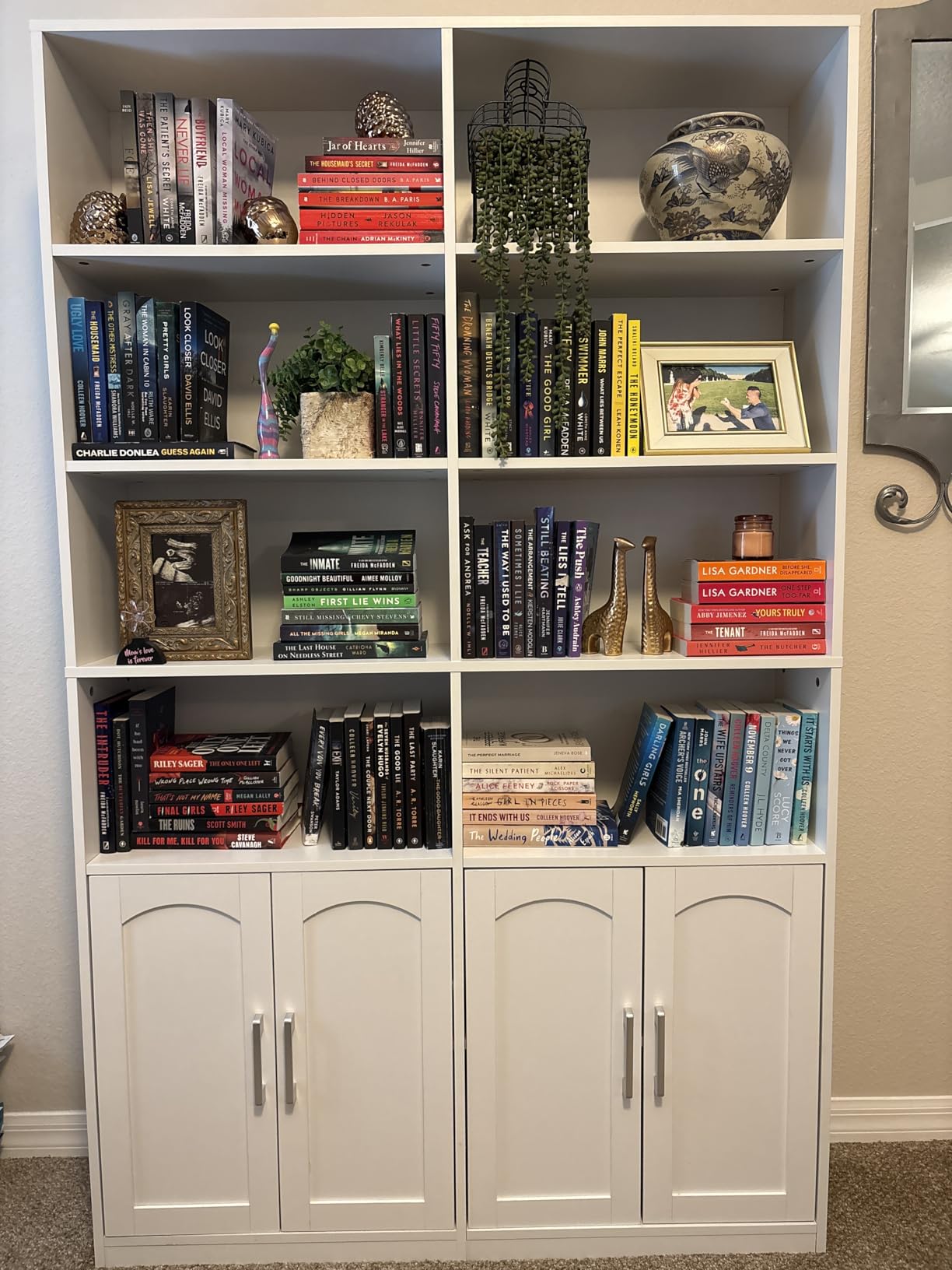 FACBOTALL Bookshelf and Bookcase with Doors, 6 Tier Double Wide Large Bookshelves, Open Display Shelves, 73'' Tall Bookshelf with Storage Cabinets for Home Office, Living Room, Library, Oak customer photo 1