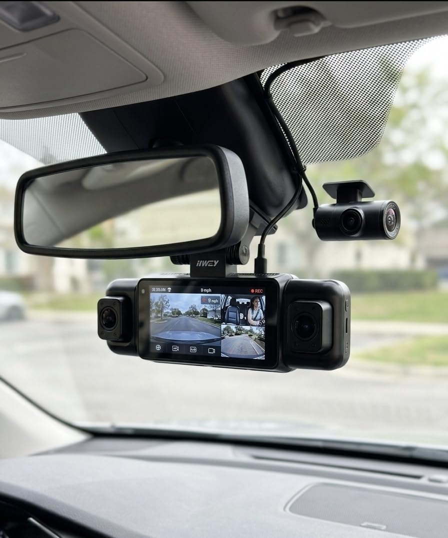 IIWEY N5 4 Channel Dash Cam 360° View, 1080P Front and Rear Inside, Left Right Dash Camera for Cars, 8 IR Lamps Night Vision, 5G WiFi & APP Control, G-Sensor, Parking Mode, with a Free 128GB SD Card customer photo 2