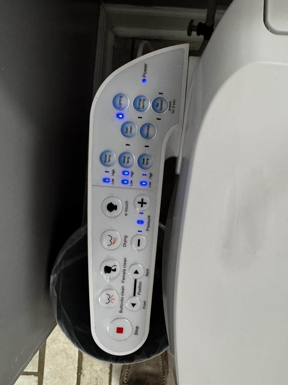 KERDE P30B Bidet Toilet Seat - Dual Control (Side Panel & Remote), Warm Water Wash, Heated Seat, Warm Air Dryer, LED Night Light, Existing Toilets Electric Bidet Elongated Electronic Heated Smart customer photo 1