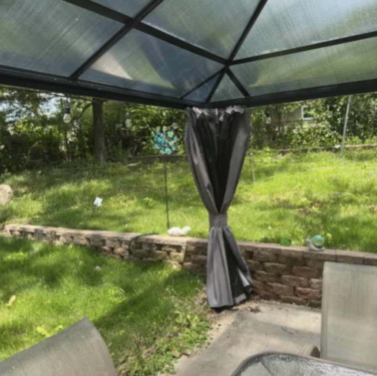 Aoxun 12'x10' Hardtop Gazebo with Polycarbonate Double Roof, Brown customer photo 2
