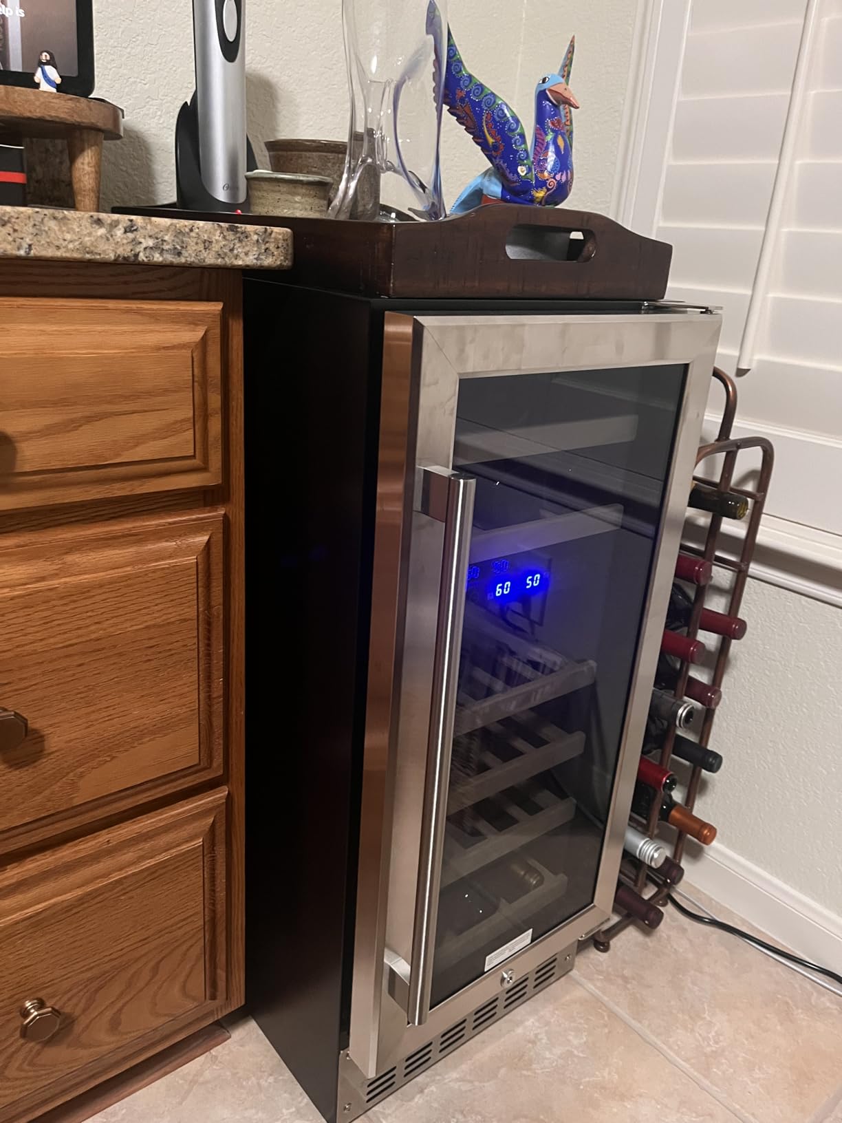 Antarctic Star Wine Fridge, 15 Inch Wine Cooler Refrigerator Under Counter (41-68°F), 28 Bottles Built-in Dual Zone & Freestanding Wine Refrigerator with Stainless Steel & Double-Layer Tempered Glass Door customer photo 2