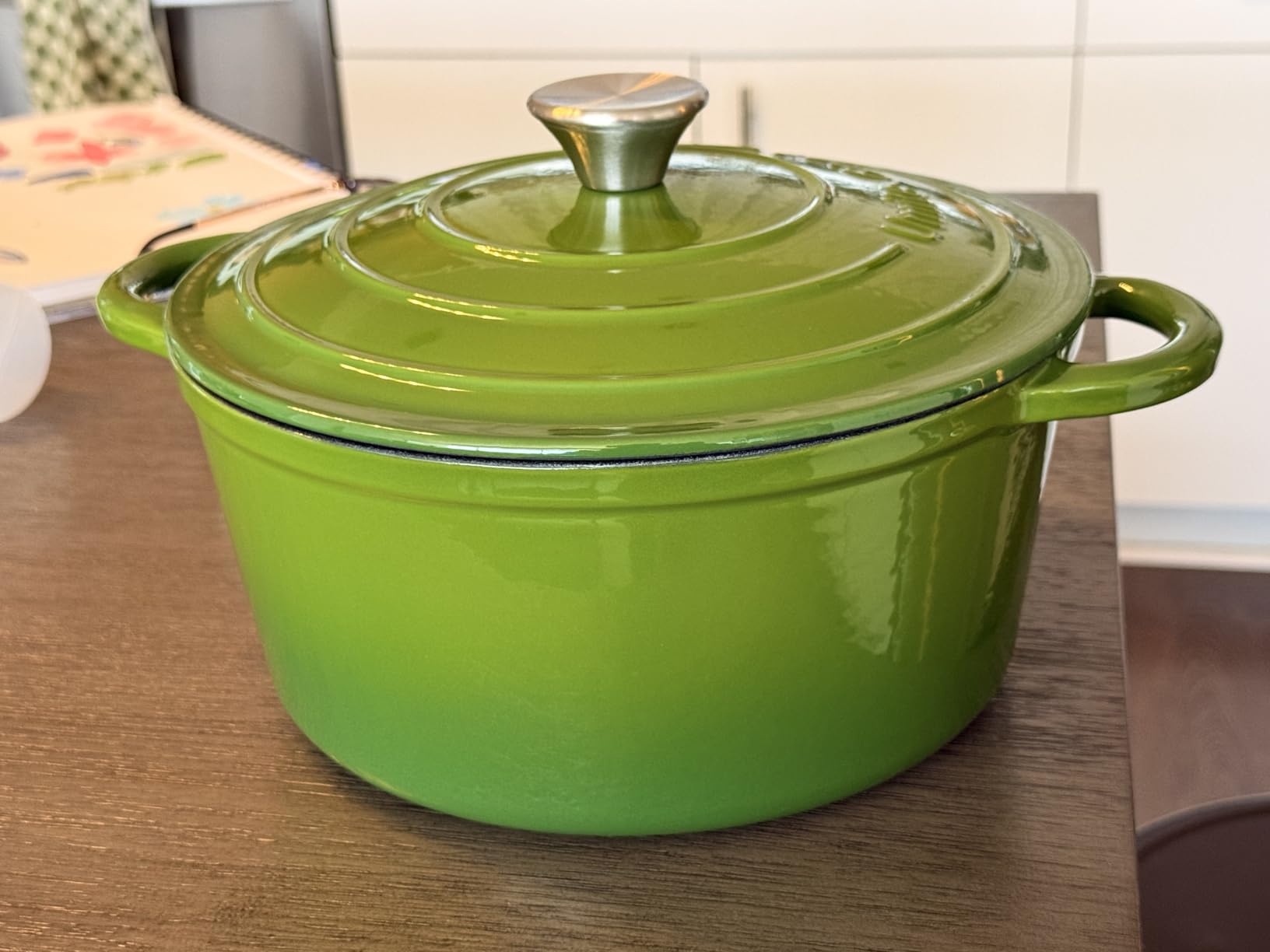 Enameled Cast Iron Dutch Oven - Umite Chef 5QT Pot with Lid & Cotton Potholders - Heavy-Duty Cookware for Bread Baking, Braising, Stews, Roasting(Cream White) customer photo 1
