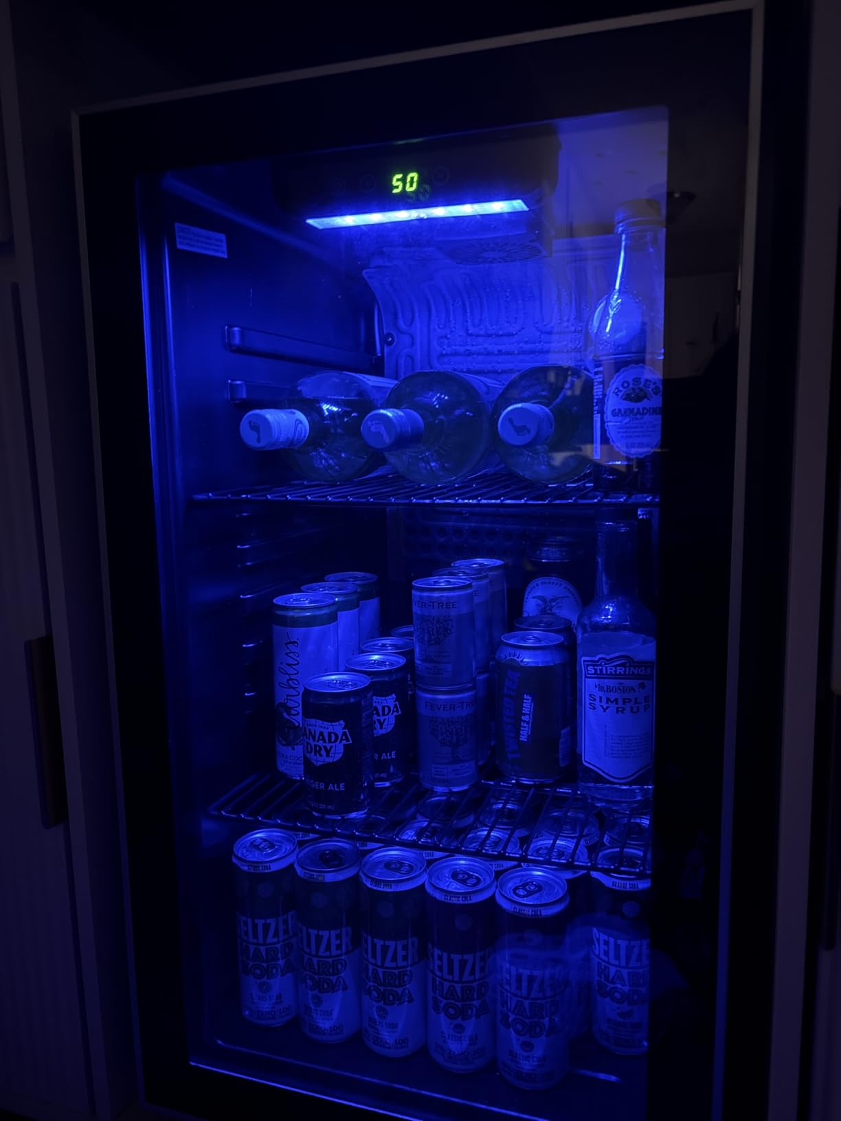 Antarctic Star 0.6Cu.Ft. Freestanding Countertop Wine Cellar Mini Fridge, 4-Bottle Red Wine Beverage Refrigerator, Quiet, Portable, LED Light and Display, 40-61F, Black customer photo 1