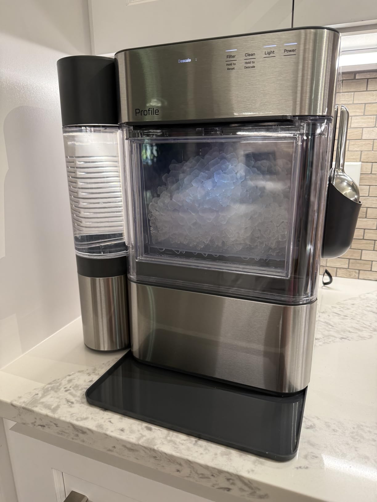 GE Profile Opal 2.0 Ultra Nugget Ice Maker with .75 Gallon Side Tank and Scale Inhibiting Filter, Scoop Included, 38 lbs in 24 Hours, Pellet Ice Machine with WiFi & Smart Connected, Stainless Steel customer photo 2