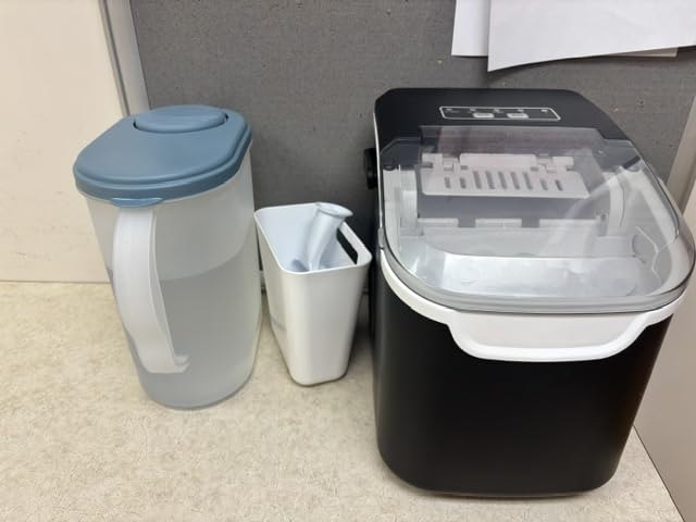 Countertop Ice Maker Machine, 8 Ice Cubes in 6 mins, 26lb/Day Ice with 2 Sizes - Portable Mini, Energy Saving & Basket/Scoop for Home/Party/Travel/Camping/Bar, Black customer photo 1