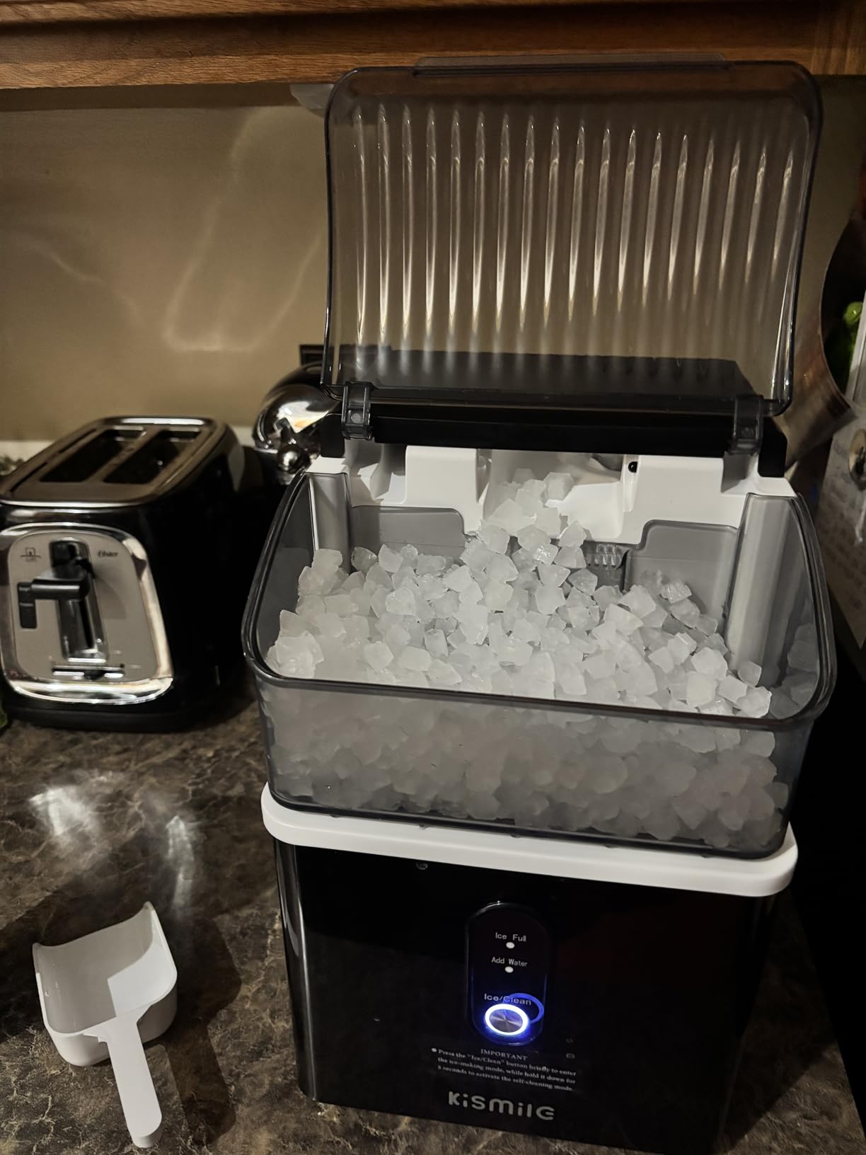 Kismile Nugget Ice Maker Countertop, 35 lbs/Day, Stainless Steel customer photo 1