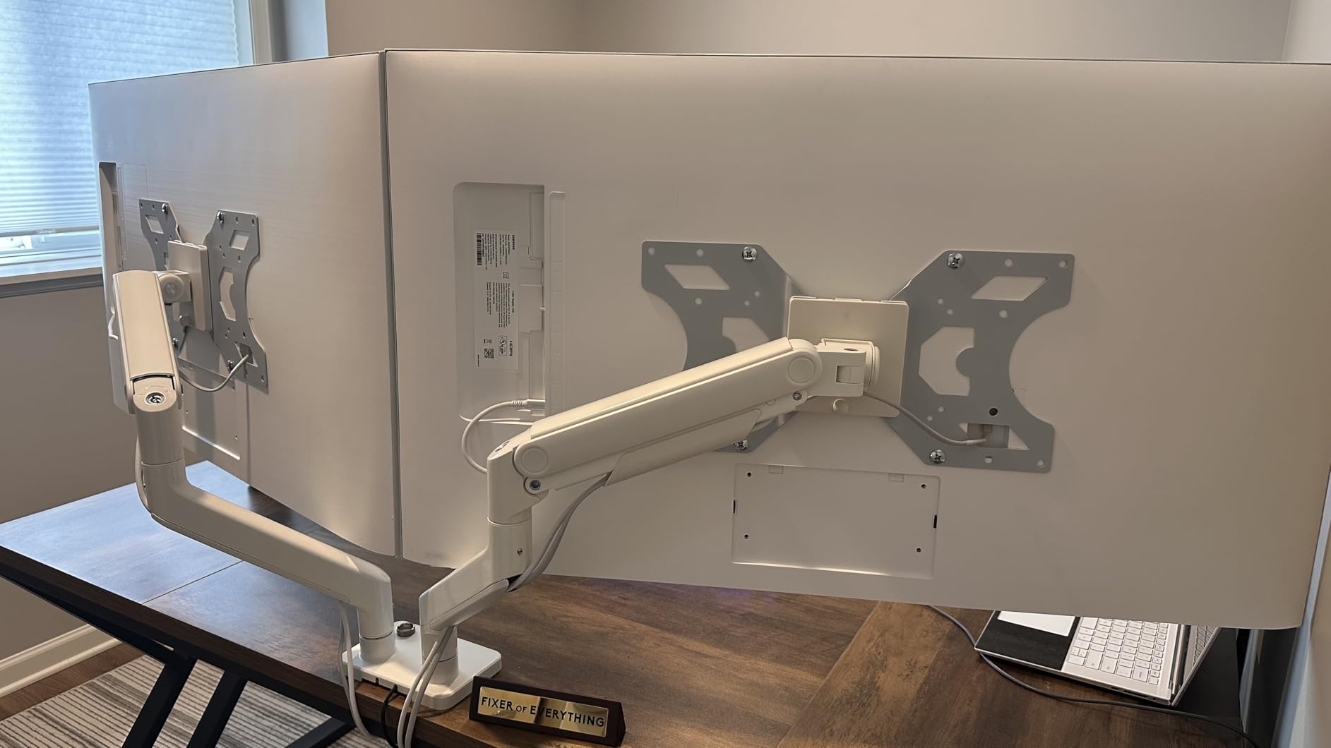 VIVO Premium Aluminum Heavy Duty Dual Monitor Arm for Ultrawide Monitors up to 40 inches and 30 lbs Each, Desk Mount Stand, Pneumatic Height, Max VESA 100x100, Black, STAND-V220Q customer photo 2