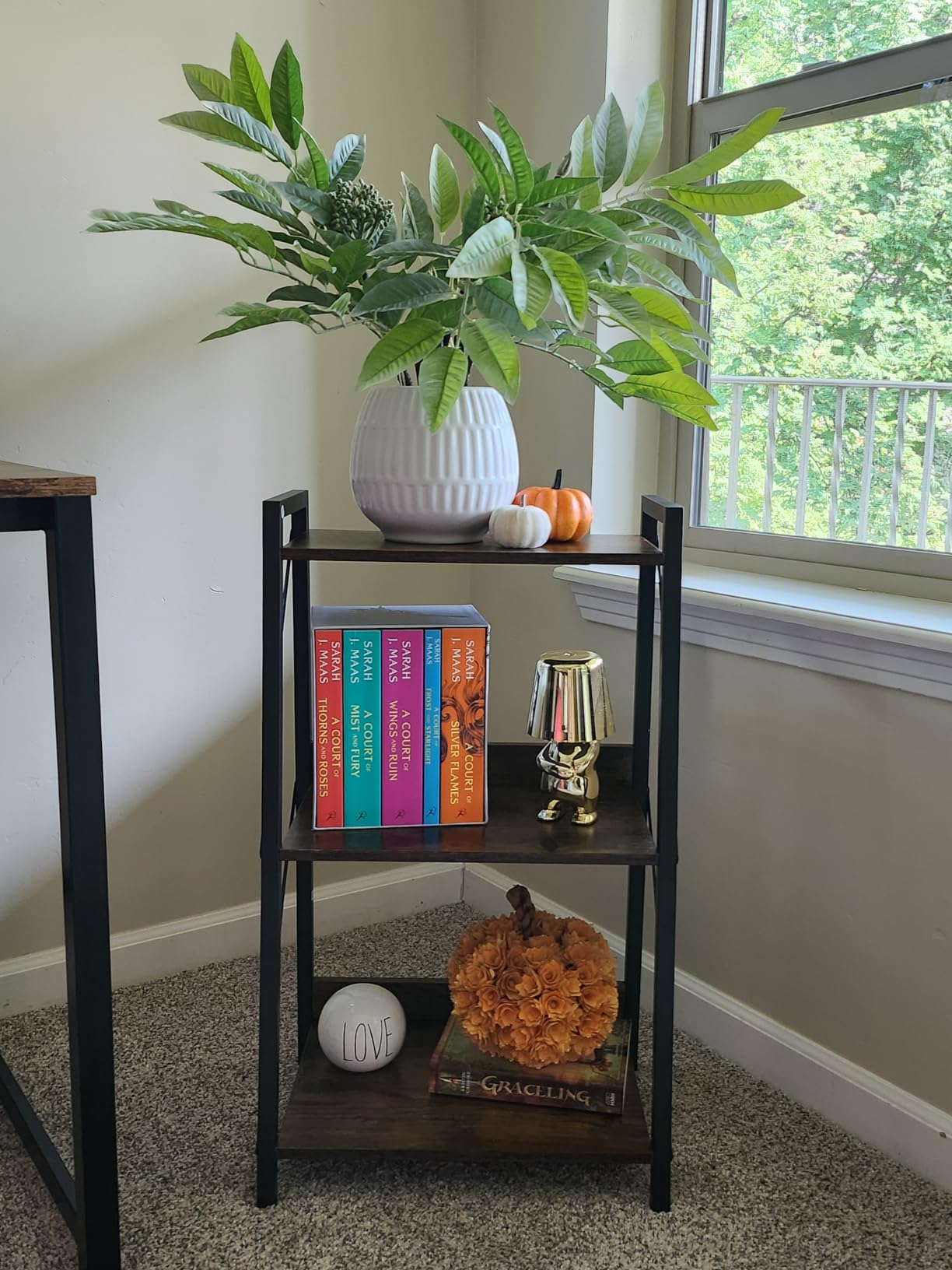 HOOBRO Ladder Shelf, 4-Tier Bookshelf, Corner Bookcase, Freestanding Storage Shelf Display Organizer, for Living Room, Bedroom, Home Office, Kitchen, Rustic Brown and Black BF304CJ01 customer photo 2