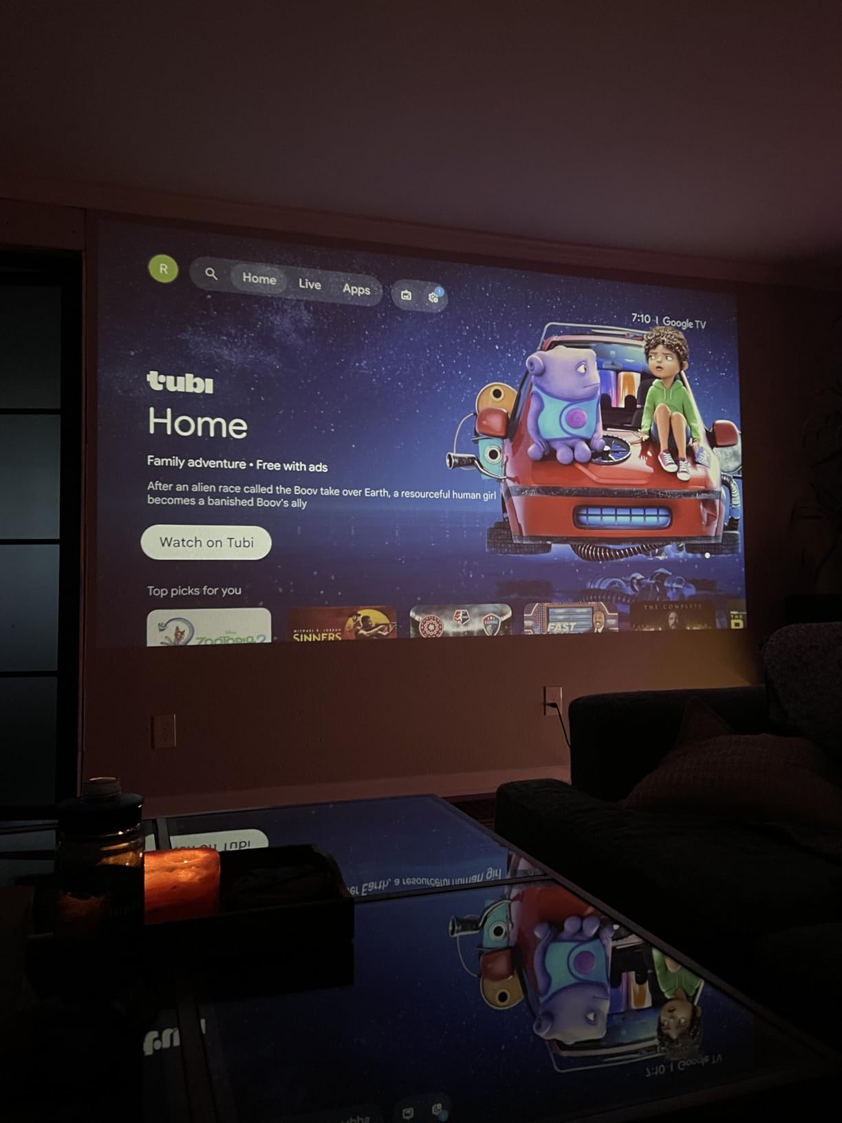 Official Licensed Google TV 4K Smart Projector with WiFi and Bluetooth, VOPLLS Outdoor Projectors with Dolby/Auto Focus, Portable Movie Phone Wireless Gaming Wifi Proyector for Bedroom/Home/Ceiling customer photo 2
