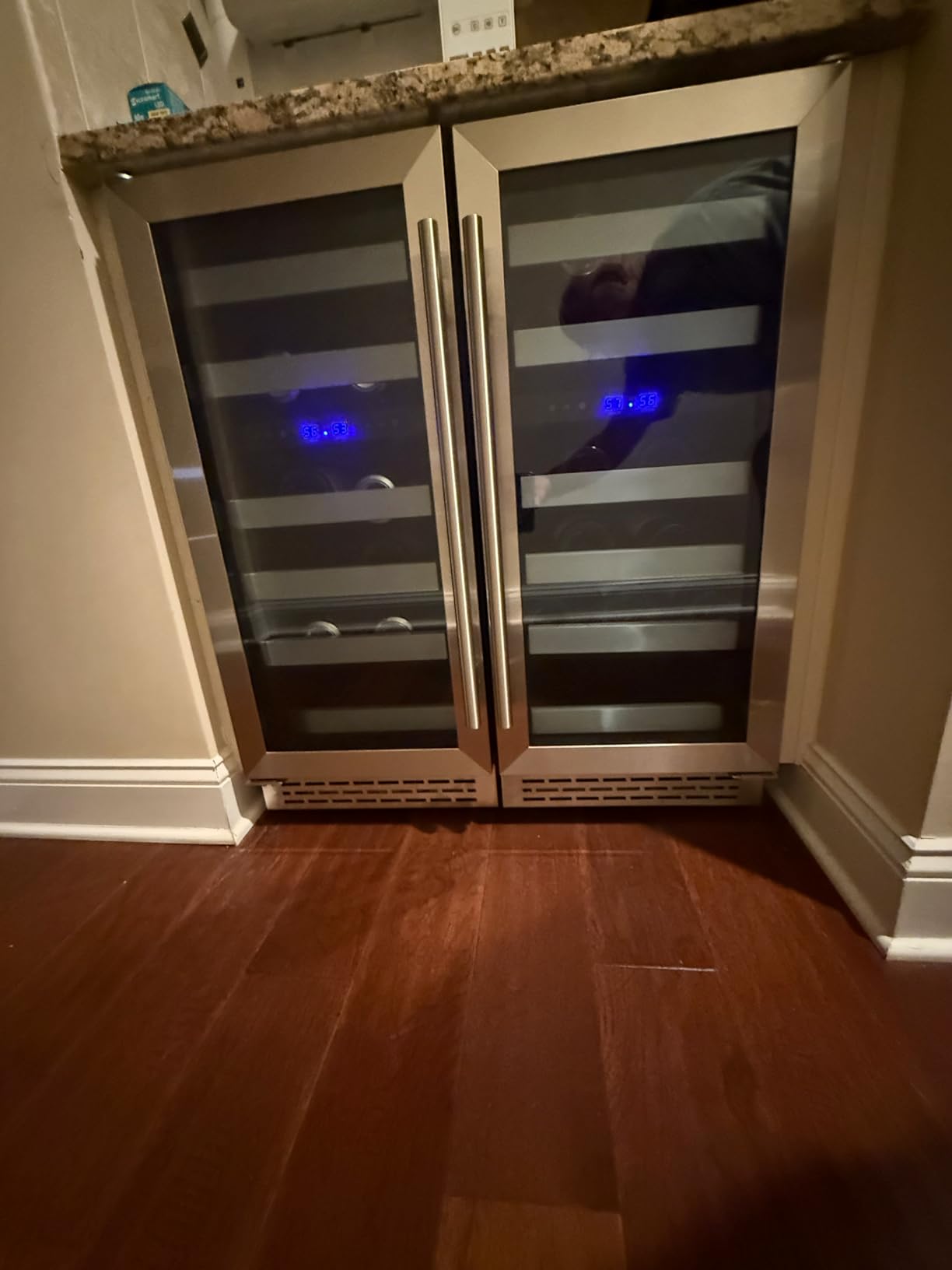 11 Inch Wine Fridge Under Counter, 12 Bottle Wine Refrigerator Cooler, Mini Wine Cellar Built-in/Freestanding with Glass Door & Quiet Operation Compressor for Beer Soda Drink Bar customer photo 1