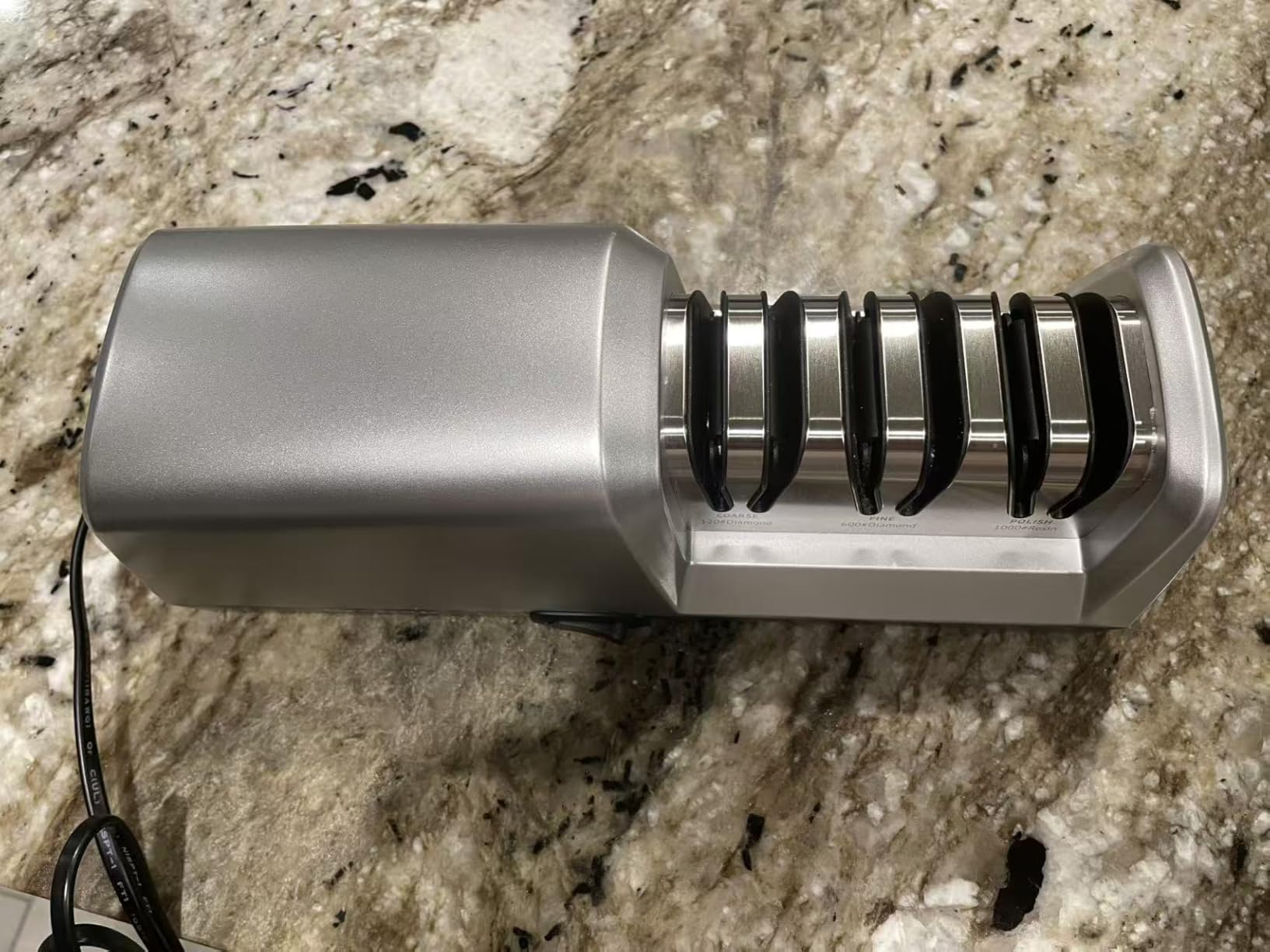 Knife Sharpener Electric for Kitchen - 3-Stage Kitchen Knife Sharpener - 15 Degree Precision Angle Guide Knife Sharpeners - Stainless Steel Grinding Head-Portable and Useful-Fast Sharpening, Repair, Polish customer photo 2