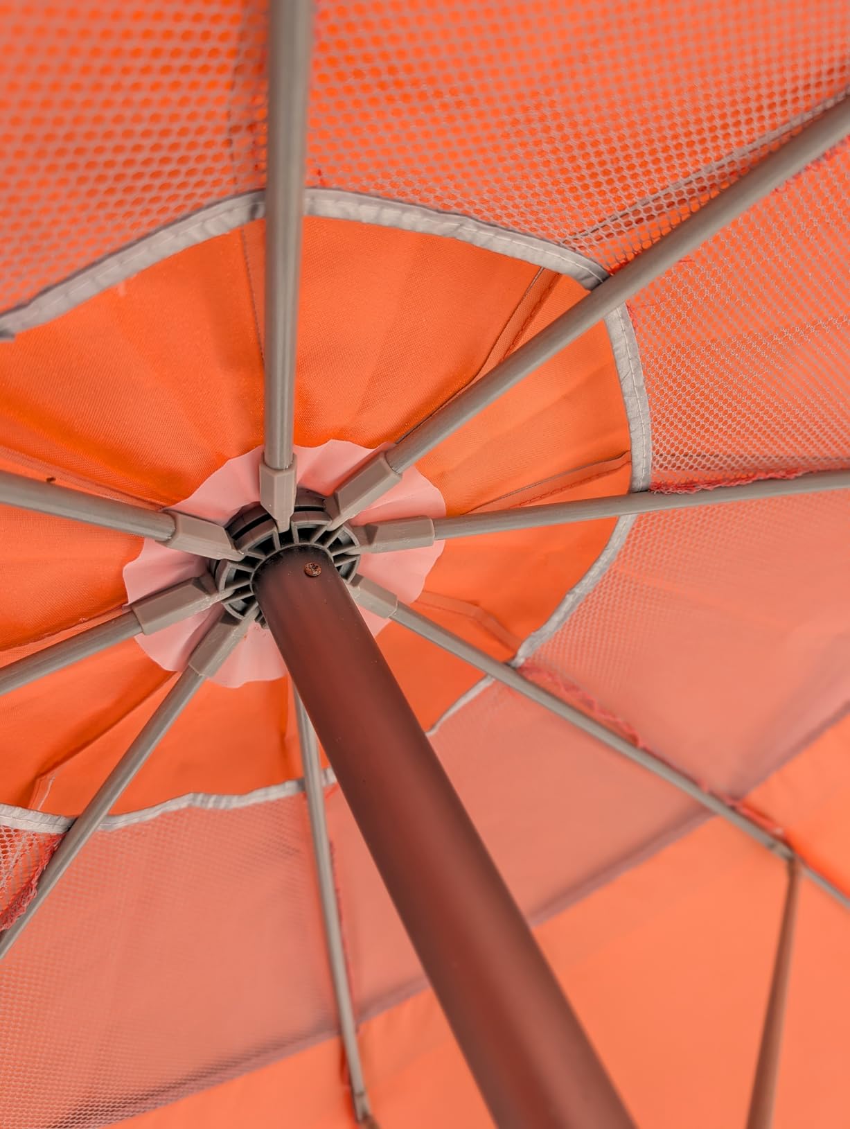 Handy Beach Umbrella with 10 Second Easy Setup Hammer In Anchor - 7ft Large Portable Heavy Duty High Wind Stability Beach Umbrellas For Sand-ASTM F3681 Safety Tested-Silver Coated UPF 55 Sun Protection customer photo 2