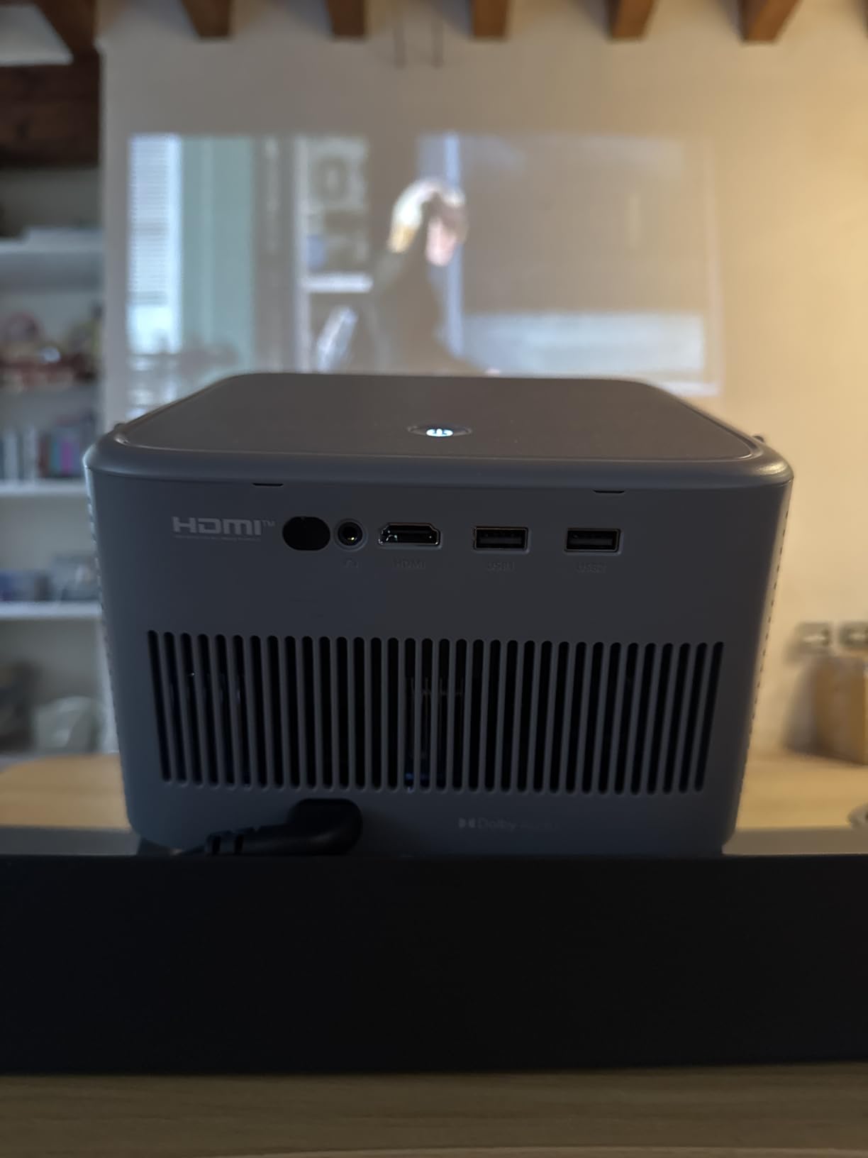 【2200ANSI & Officially-Licensed APP】Smart 4K Projector with WiFi and Bluetooth, VISSPL 3D Dolby Audio and Auto Focus Portable Outdoor Projector, Movie Home Theater Proyector with 360° Adjustable Stand customer photo 2